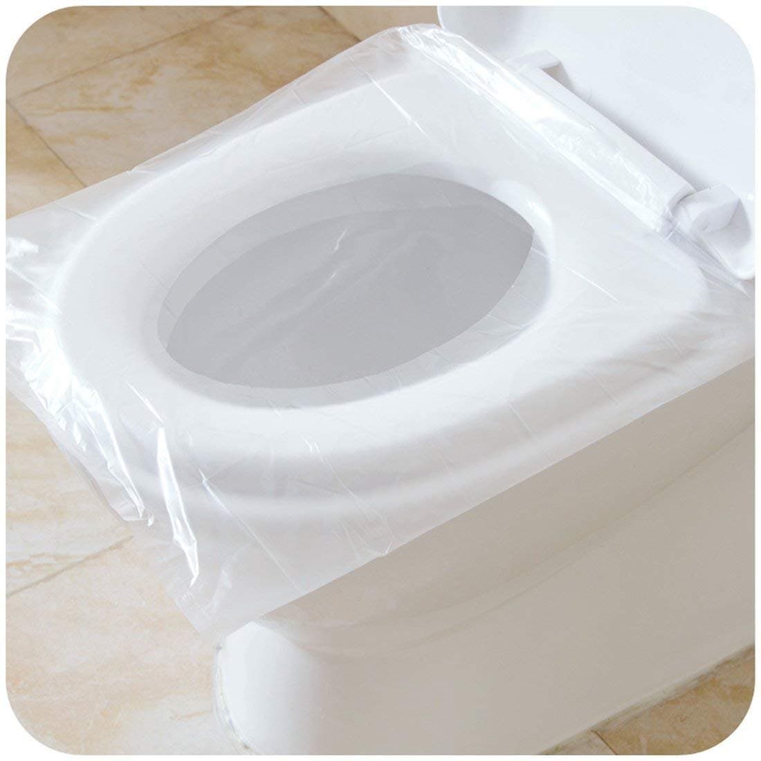50 PCS Travel Disposable Toilet Seat Cover Antibacterial Waterproof Portable WC Pad Toilet Mat for Baby Pregnant Mom,Independent Packing