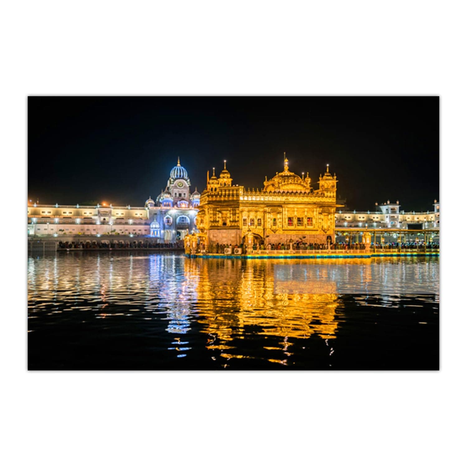 Golden Temple Amritsar Wall Poster, Self Adhesive Vinyl, 24 x 36 Inches, Sparkle Lamination 2496
