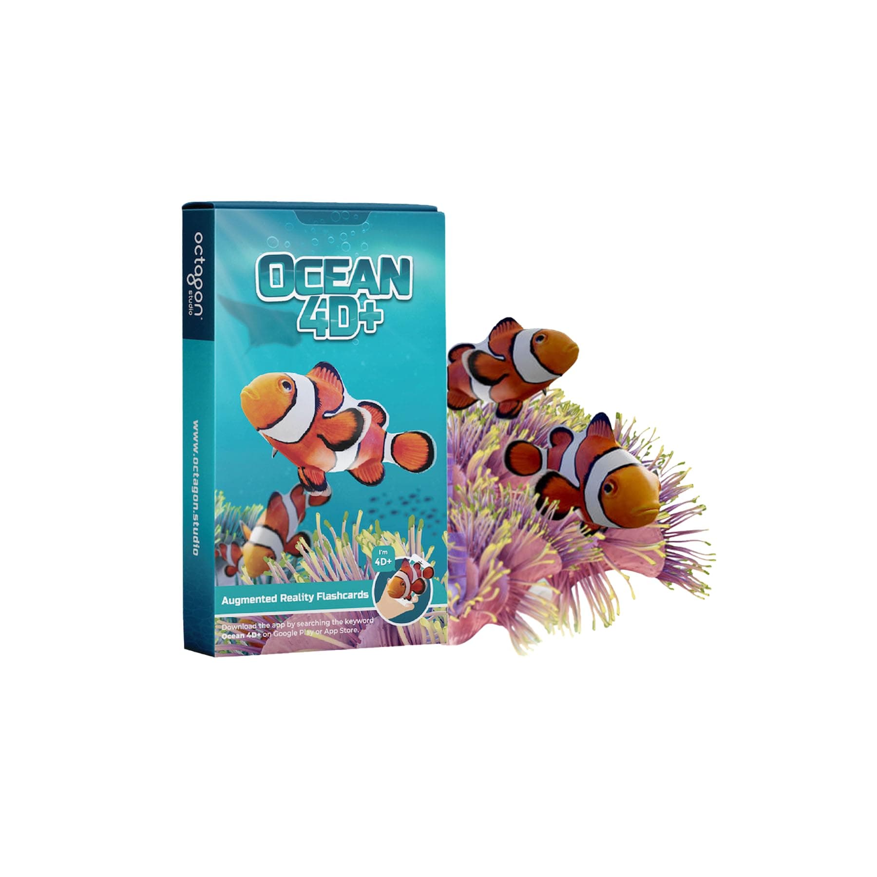 Ocean 4D+ Augmented Reality Flashcards for Kids – 35 Marine Life & Sea Creature STEM Learning Cards – Free Ad-Free Offline App (iOS & Android)