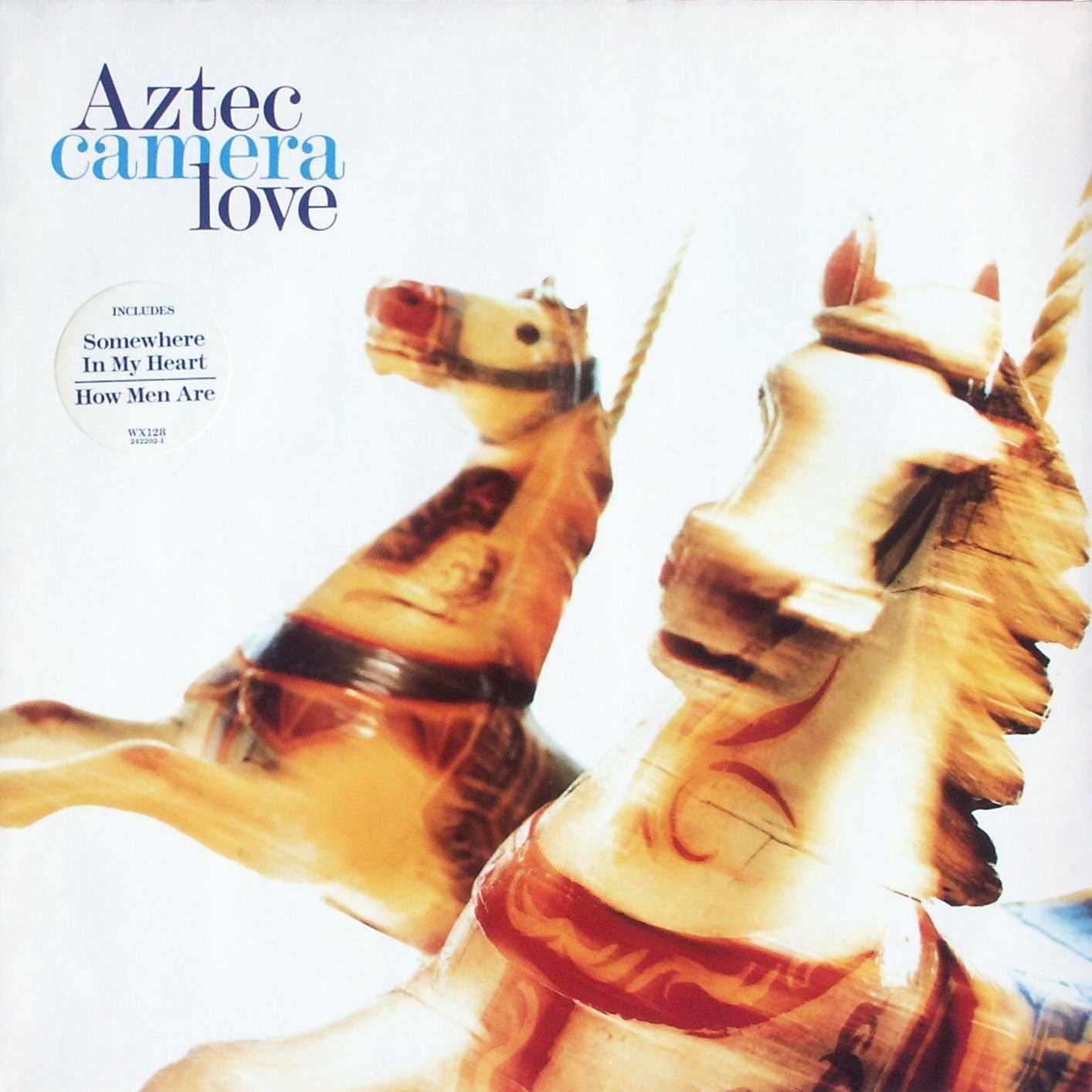 Aztec Camera Love LP WEA WX128 EX/EX 1987 with inner, signed by Roddy Frame