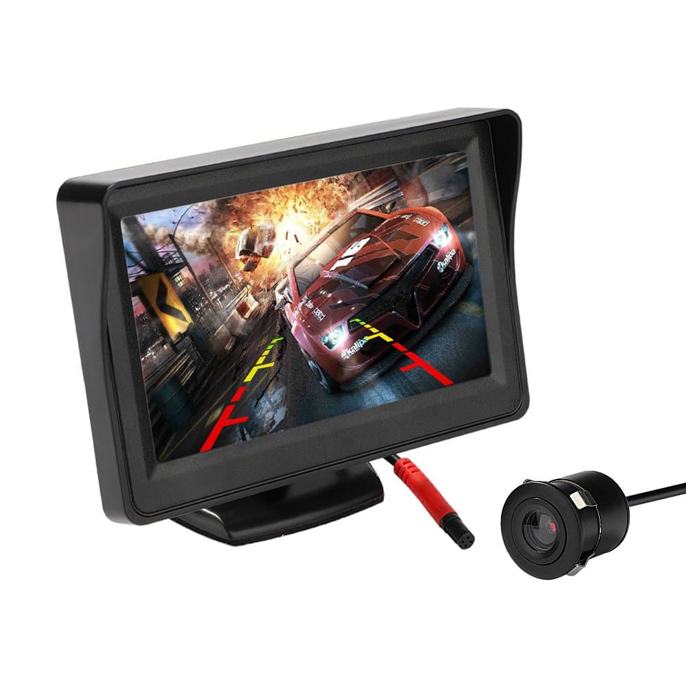 MiCarBa reversing camera and car monitor kit, 4.3-inch LCD monitor Rear view Parking assistance system with built-in backup camera (CL403KBM)