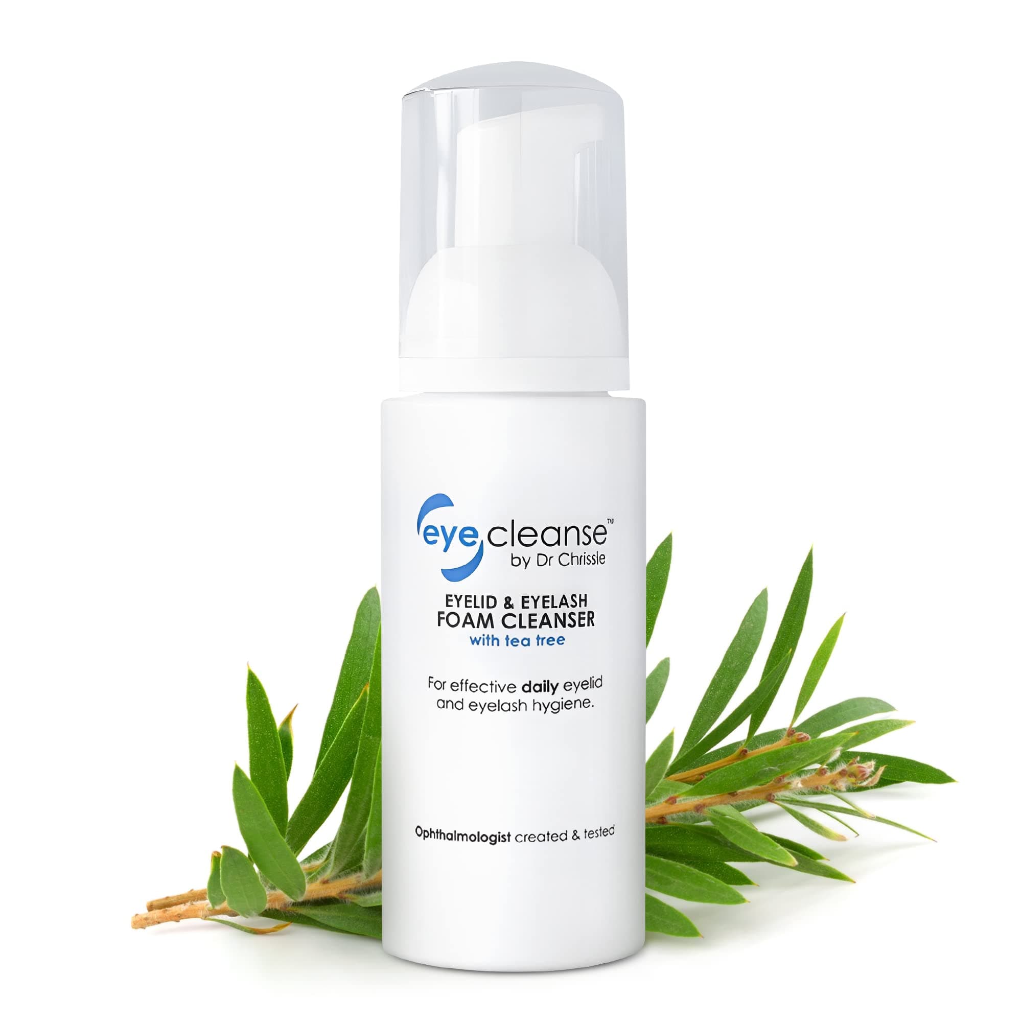 Eyelash Extension Cleanser, All-in-One Eyelid Cleanser and Eyelash Cleanser for Extensions Enriched with Tea Tree Oil, Lash Cleanser for Relieving Tired Eyes, 100 ml - EyeCleanse by Dr Chrissie