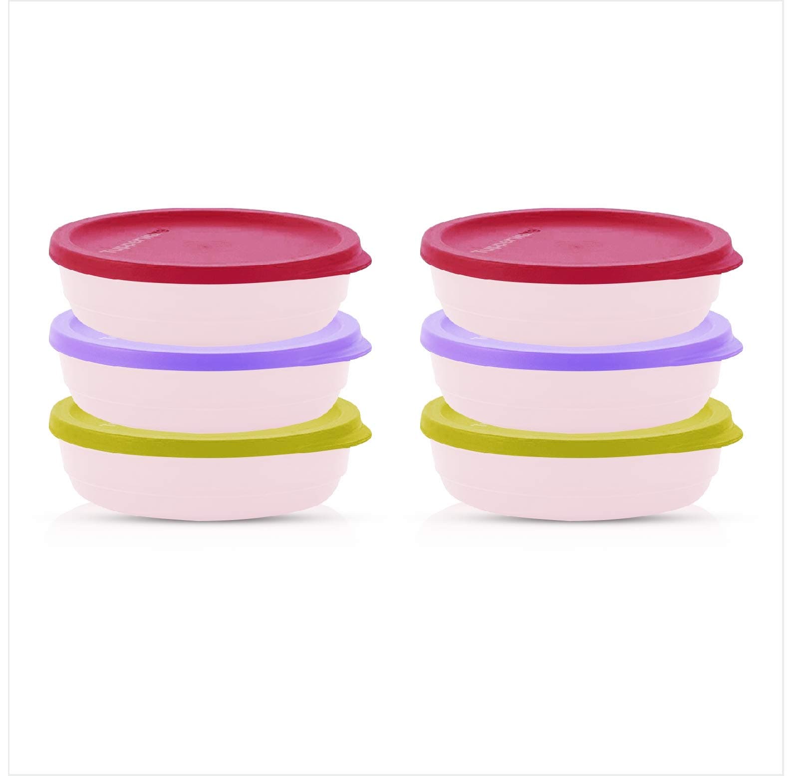 Tupperware Plastic Storage Jar- 200 Ml, 6 Pieces, Multicolour - Multicolor