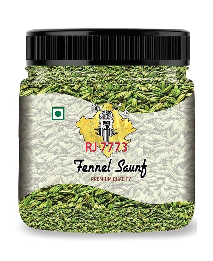 RJ 7773 Certified Organic Fennel Seeds | Saunf, Variyali | Perumjeerakam Whole Spices Sombu Whole | Fennel seeds Saunf | Organic Saunf Rich Flavour Sombu (250g)