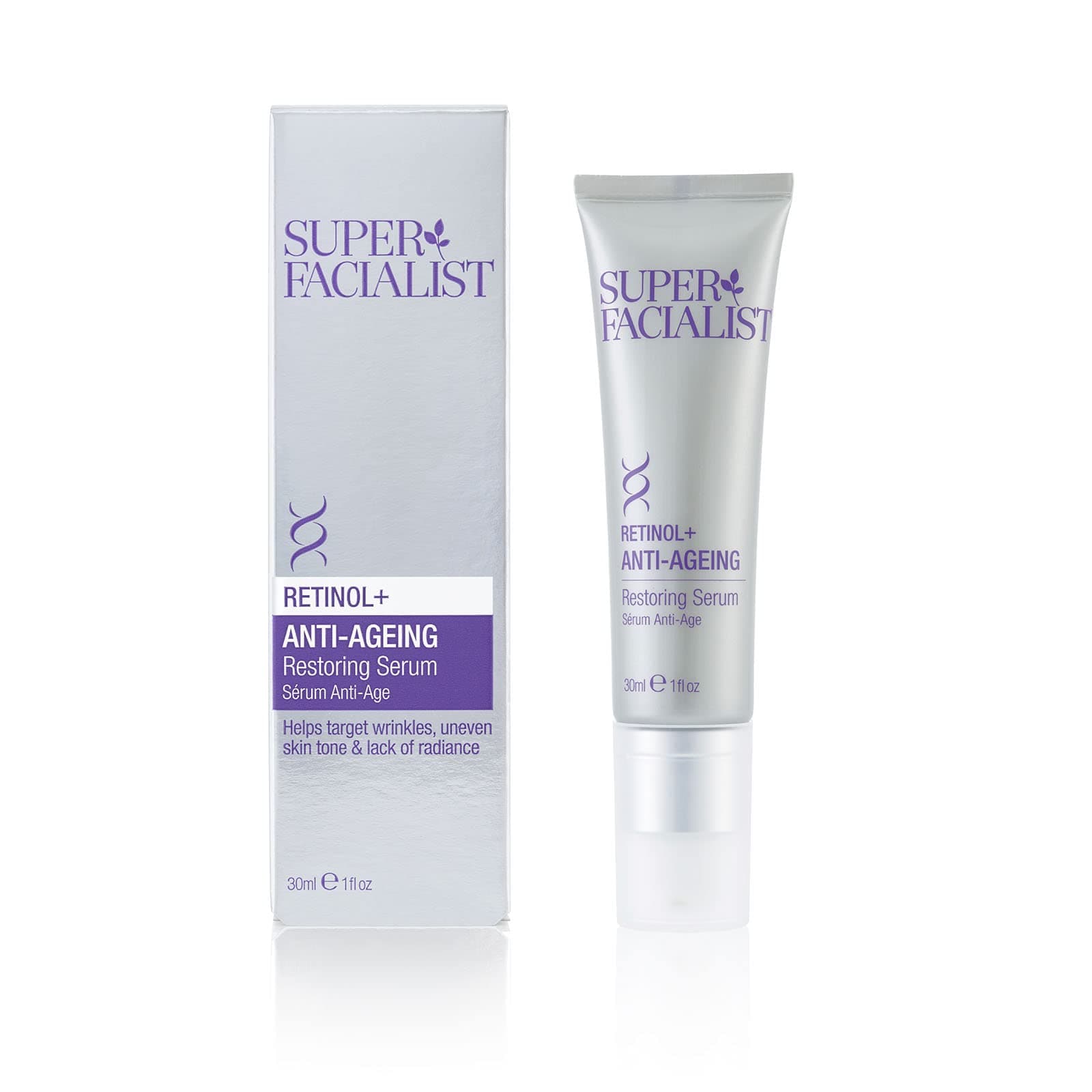 Super Facialist Retinol+ Anti-Ageing Serum - Retinol Serum with with Hyaluronic Acid & Collagen Boosting White Lupin Seeds for Fine Lines & Wrinkles, Vegan Friendly, 30ml