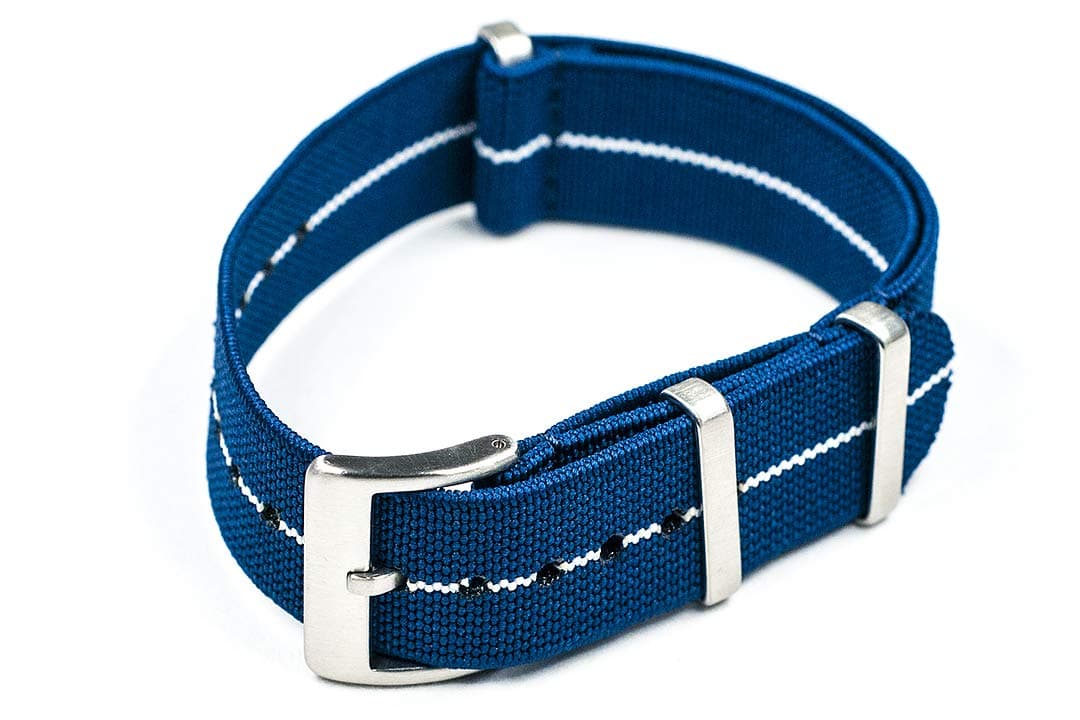 StrapHabitElastic Watch Strap Watch Band for Men & Women 20mm 22mm Nylon One Piece French Paratrooper Military Parachute Premium Striped