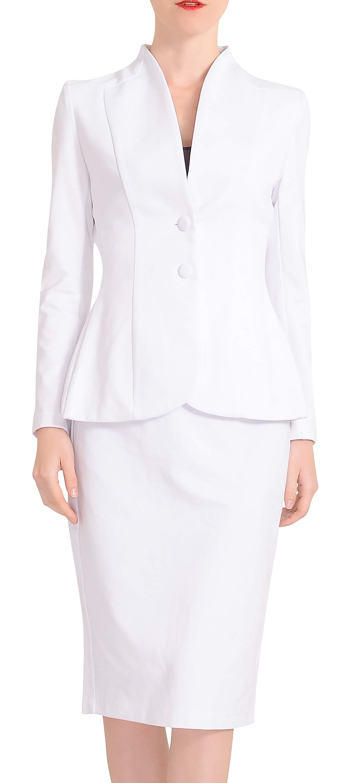 Marycrafts Women's Formal Office Business Work Jacket Skirt Suit Set