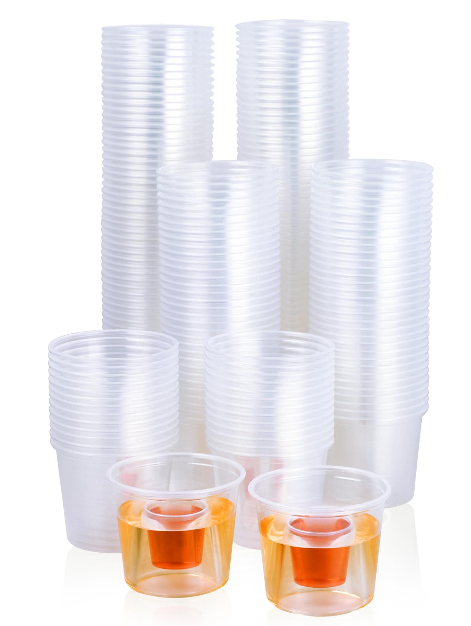 200 Disposable Bomber Cups Jager Bomb Shot Glasses plastic, Highly Durable and Reusable Shot Cups,Perfect for Wedding, Thanksgiving, Halloween, Christmas Party