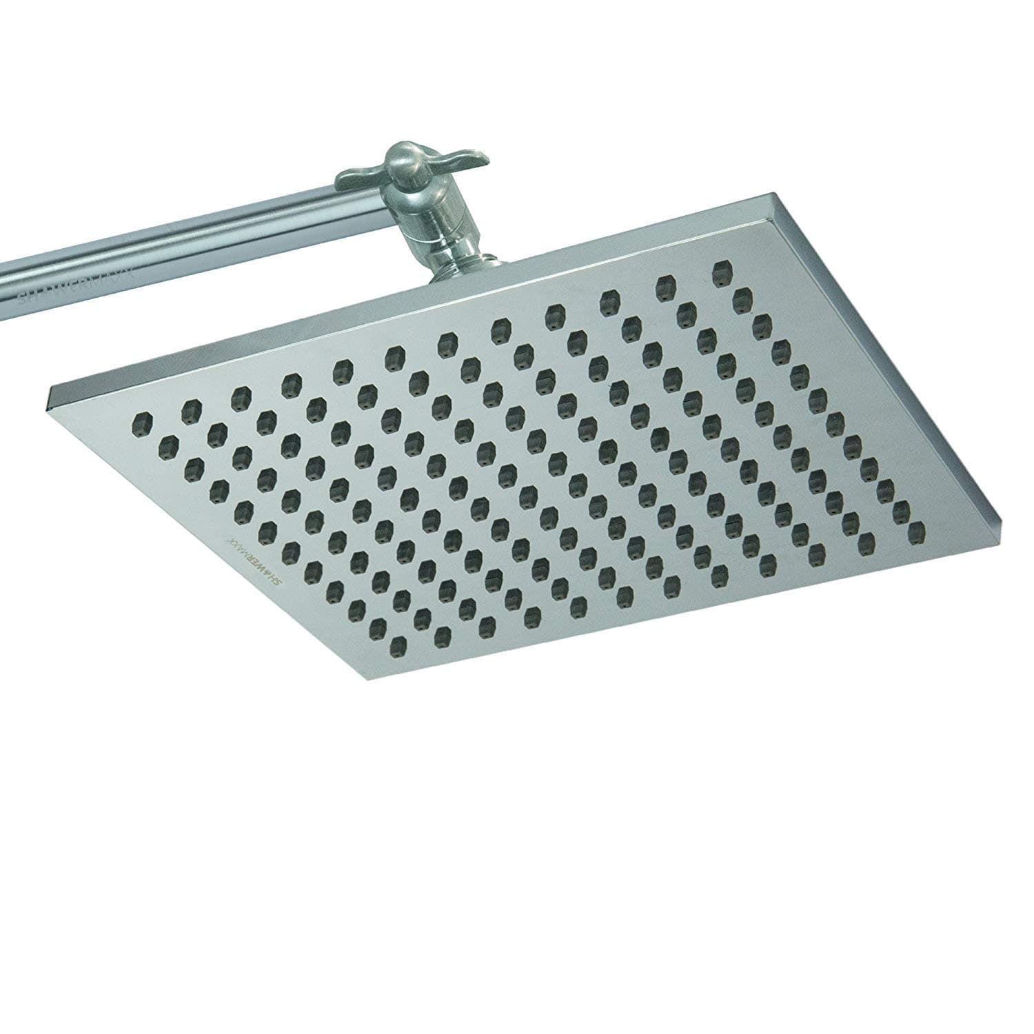 ShowerMaxx, Elite Series, 8 inch Square High Pressure Rainfall Shower Head, MAXX-imize Your Rainfall Experience with Rain Showerhead in Brushed Nickel Finish