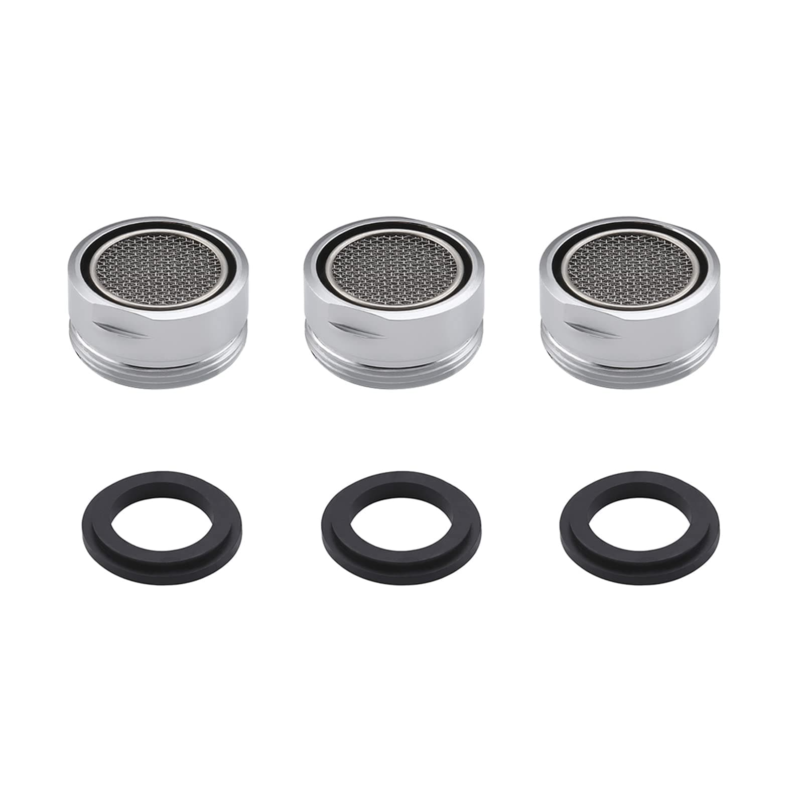 KES Faucet Tap Aerator Replacement 24mm Male Brass Nozzle Spout Aerator with Gasket 3 Pack Polished Chrome, PA1B-P3