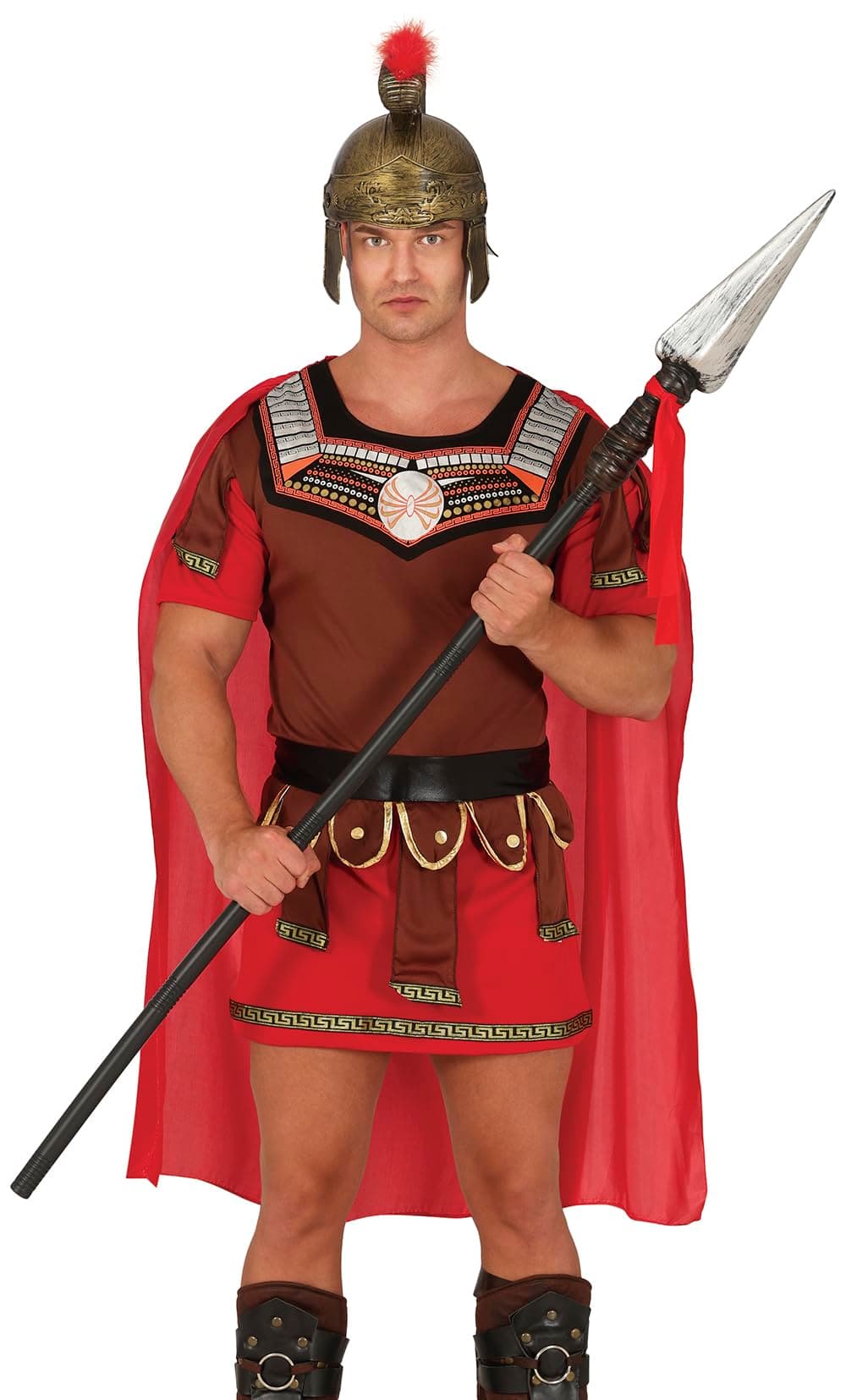 FIESTAS GUIRCA | Detachable Spear 5 Pieces (59 in) - Toy Weapon for Roman, Greek and Medieval Fancy Dress - Party and Carnival Accessory - Suitable for All Users - Brown Silver