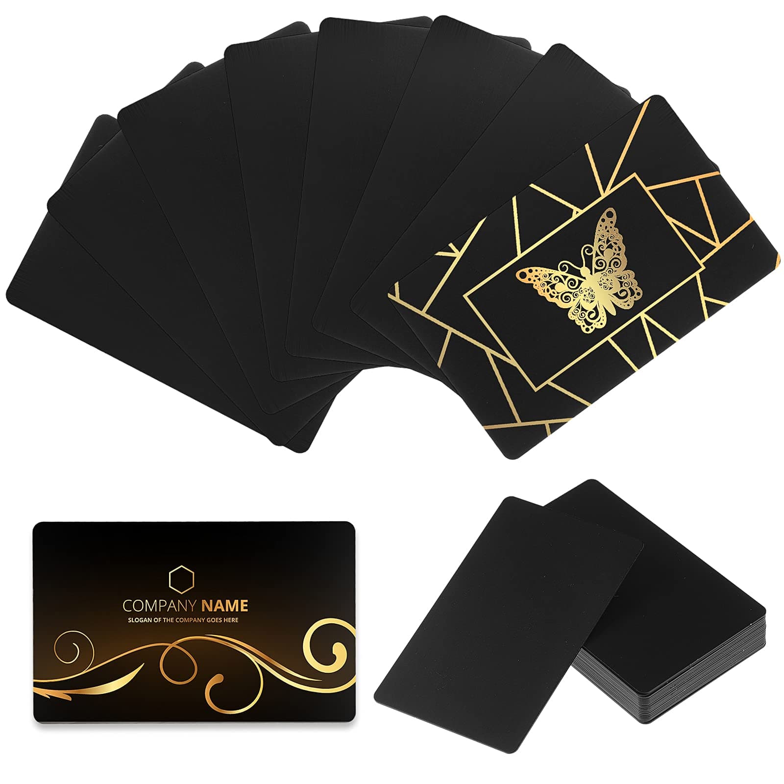 20 Pieces Metal Business Cards Anodized 0.8 mm Thick Aluminum Blanks 3.4 x 2.1 Inch Printable Metal Business Card for Custom Pattern