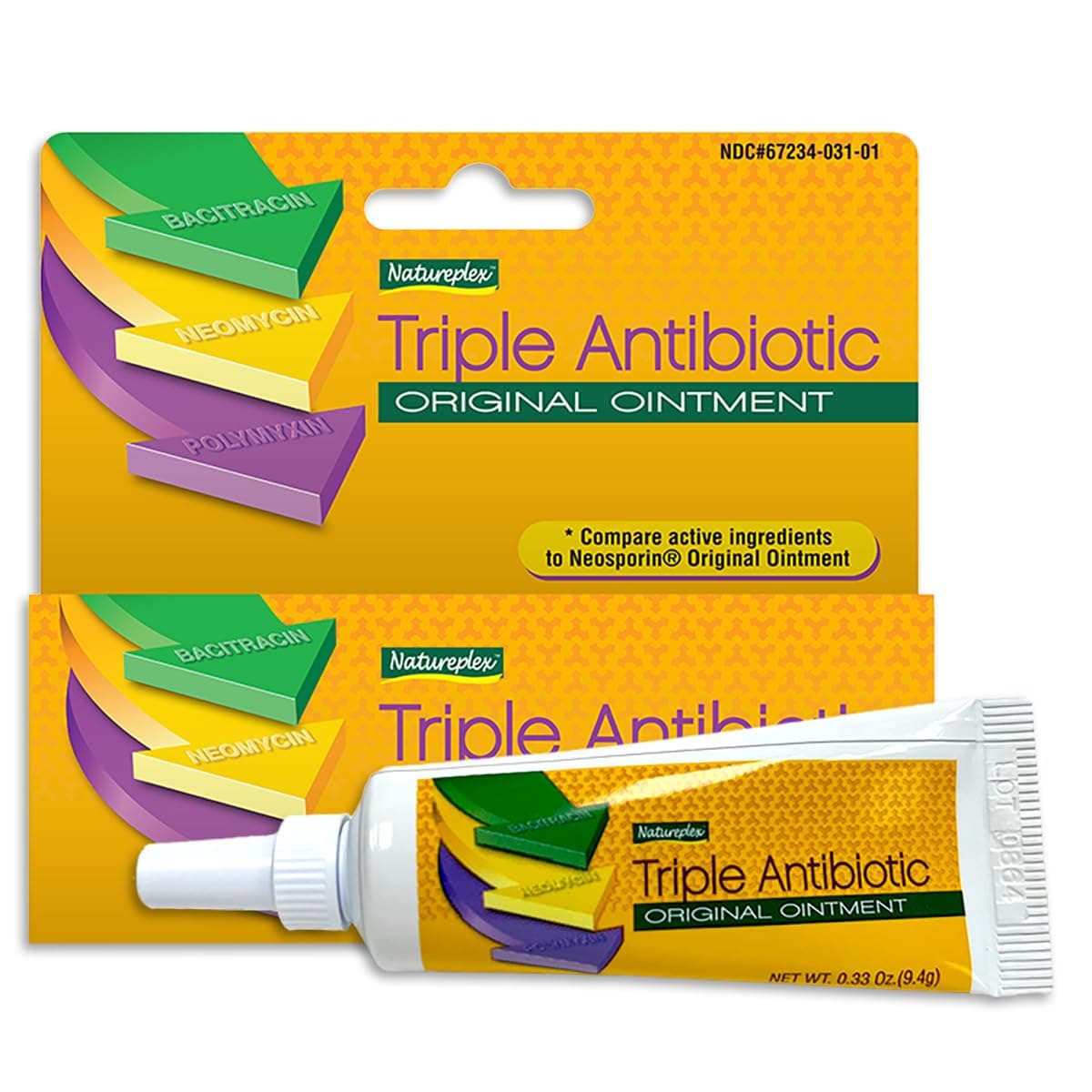 Triple Antibiotic Ointment 0.33 oz – Contains Bacitracin, to Aid Wound Care, Scrapes, Cuts, and Burns, Prevents Infections, Helps Healing – Made in USA