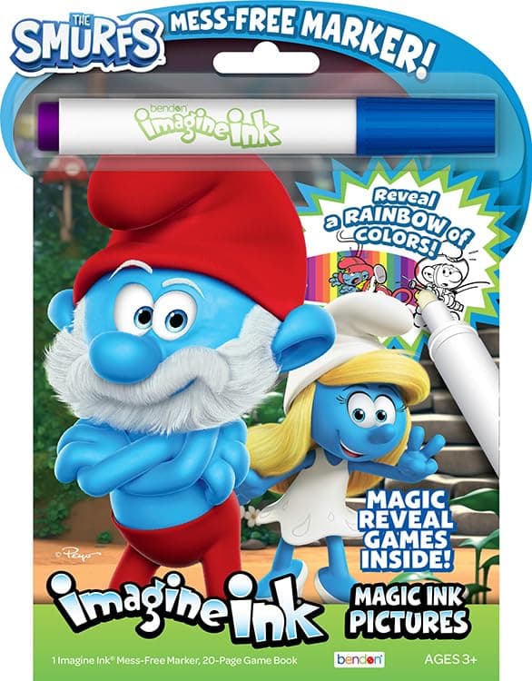 Smurfs Imagine Ink Magic Ink Coloring Book Smurf Party Favors with Markers, Mess-Free Coloring Book, Smurfs Activity Book, Great Gift for Kids, Boys and Girls of All Ages