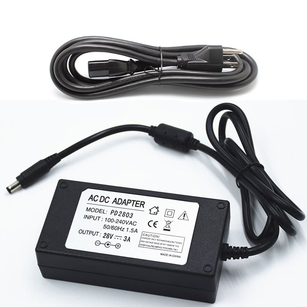 AC 100-240V to DC 28V 3A 50/60Hz Power Supply Adapter Interface 5.5x2.5mm Suitable for Security Equipment LCD LED Lighting Communications Equipment Digital Products with Power Cord
