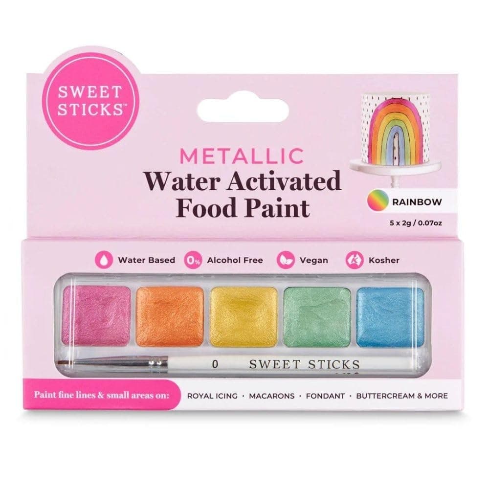 SWEET STICKSEdible Art Water-Activated Food Paint Mini Palette, Rainbow