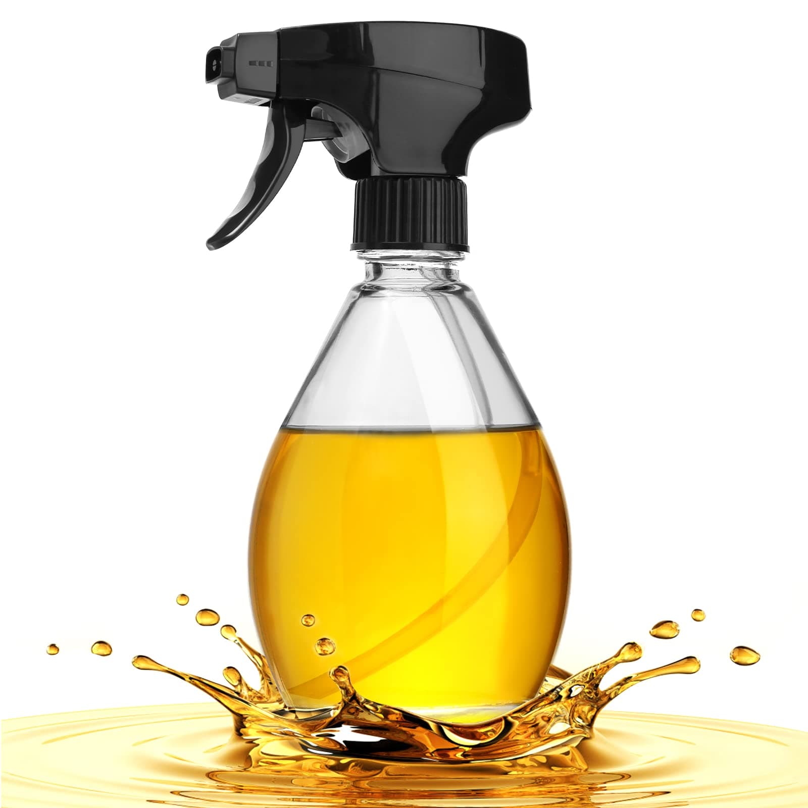 GMISUN Oil Sprayer For Cooking, Heavy Duty Glass Olive Oil Spray Bottle For Air Fryer, 11.8oz/350ml Kitchen Oil Mister Spritzer For Salad, BBQ, Frying, Baking, Roasting