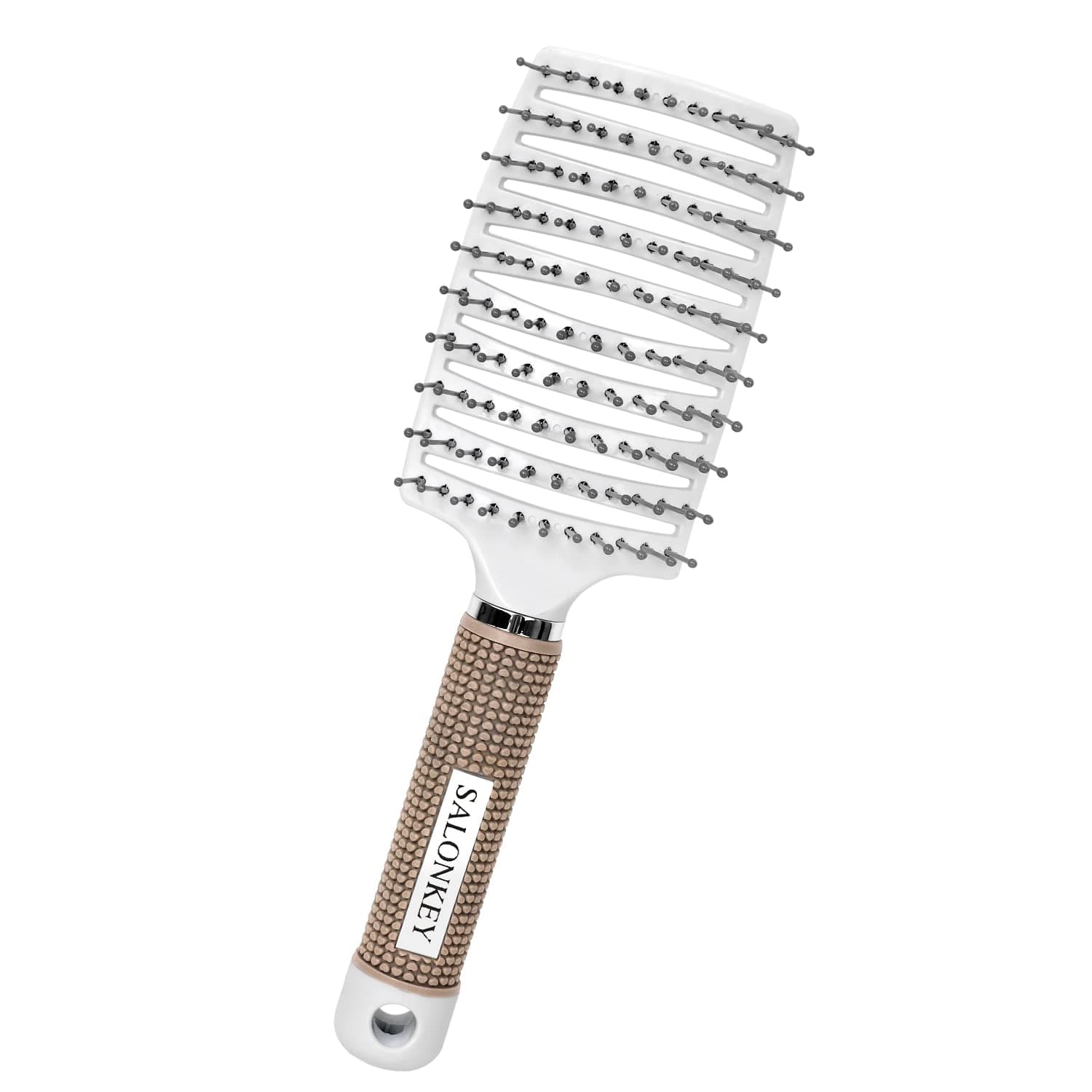 Professional Curved Vented Styling Hair Brush Barber Hairdressing Styling Tools Fast Drying Hair Detangling Massage Brushes (WHITE)