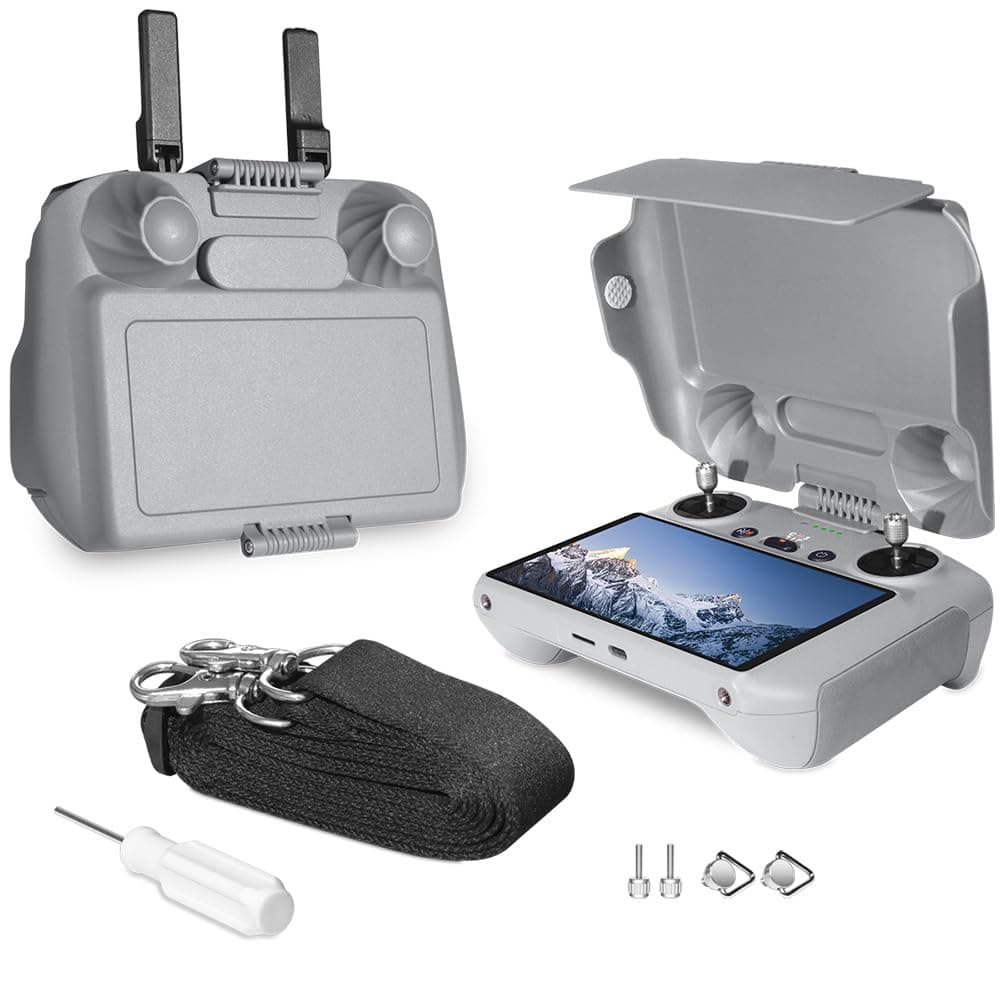 Sun Hood Kit for DJI Mini 4 Pro/Flip/Air 3S/Air 3/RC 2 Controller Accessories - RC 2 Sun Shade Cover & RC 2 Neck Lanyard Bundle
