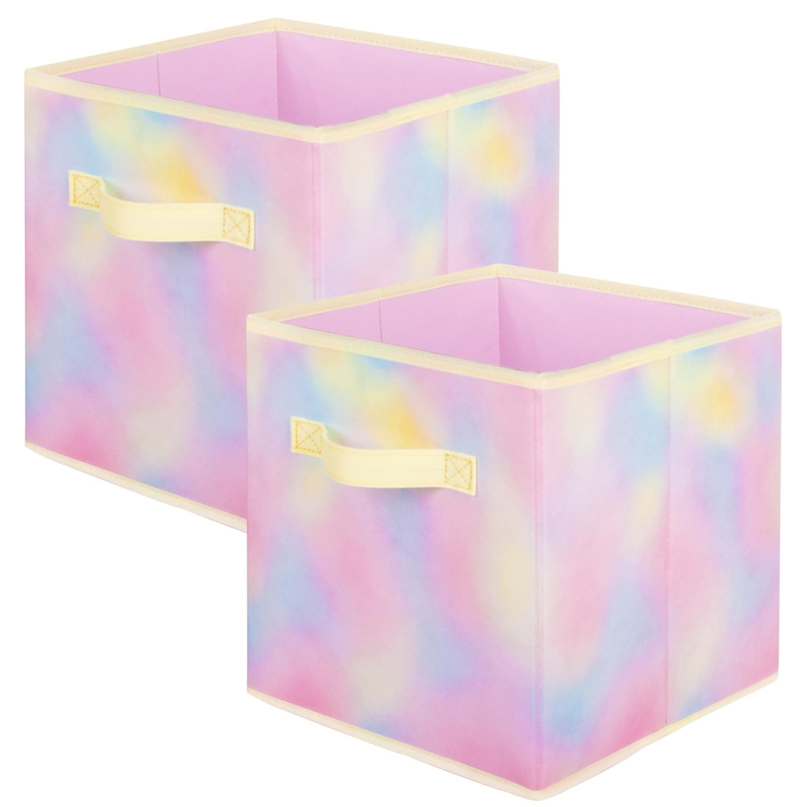 ShellKingdom Storage Bins, Foldable Fabric Storage Cubes And Cloth Storage Organizer Drawer For Closet And Toys Storage, 2 Pack (Chromatic Tie Dye)