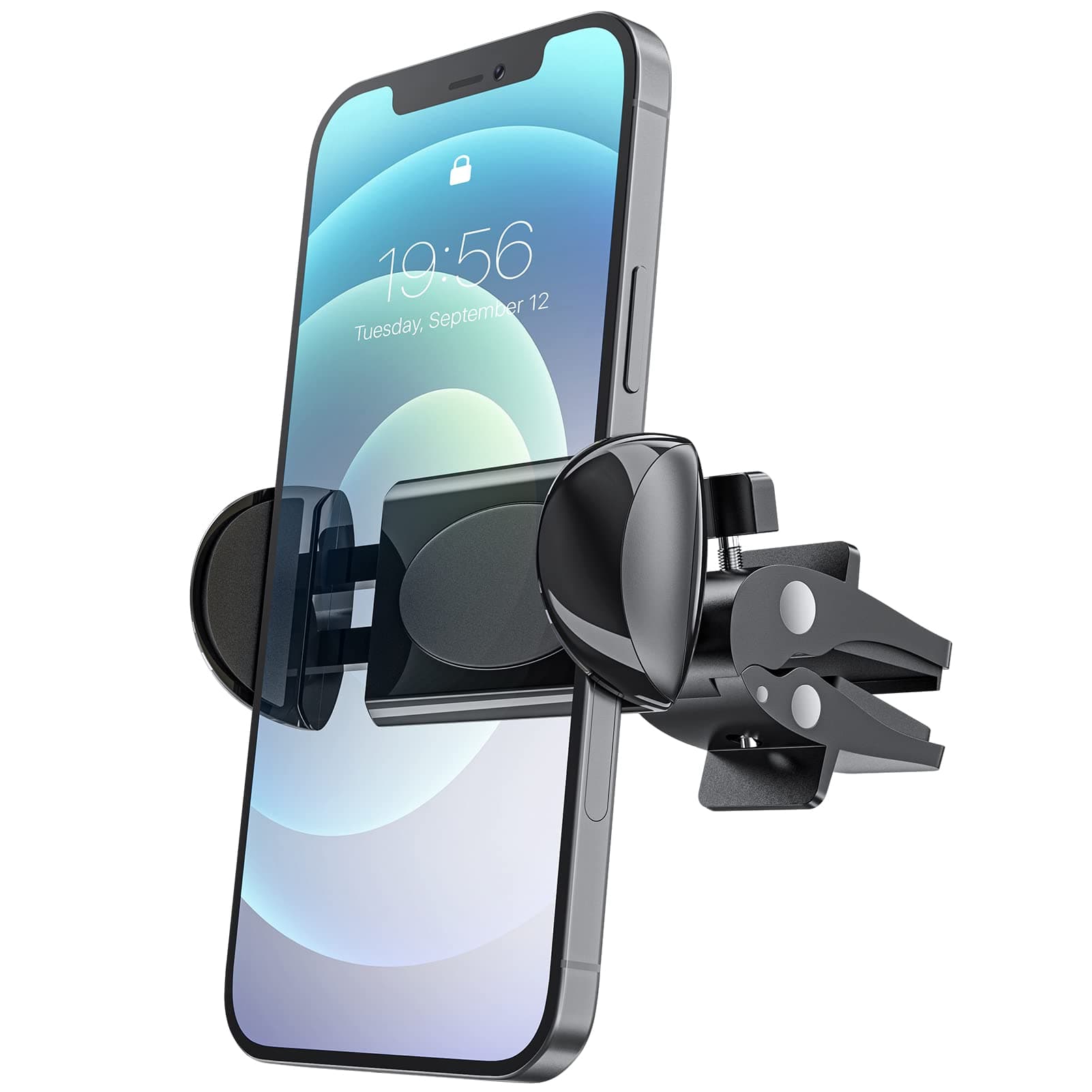 Niofind Car Phone Holder, Stable Car Phone Cradle for Air Vent, 360 Degree Rotation Mobile Phone Stand with Adjustable Clip Compatible for iPhone 14 13 pro max X XR 7 Samsung Ultra S20 Huawei P30