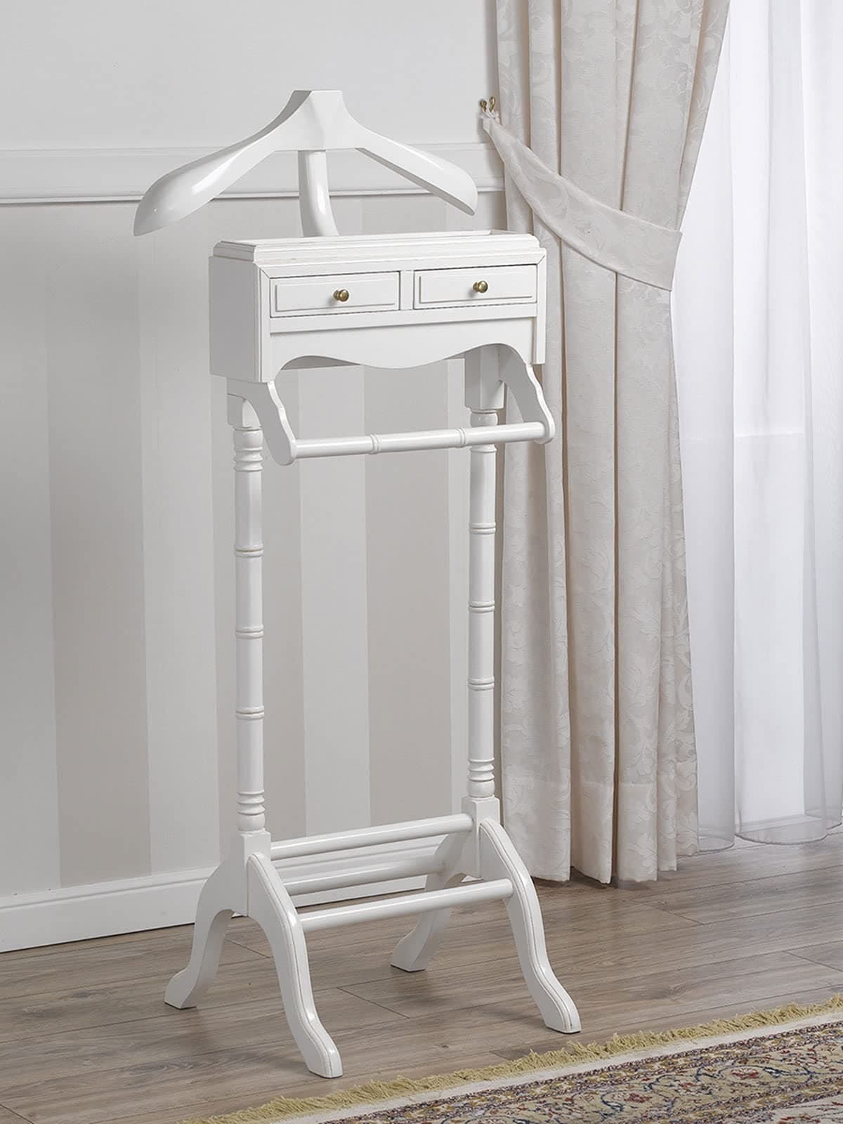 Simone Guarracino Luxury Design Valet Stand Albert Coat Hanger 2 drawers Decape Baroque Style Ivory