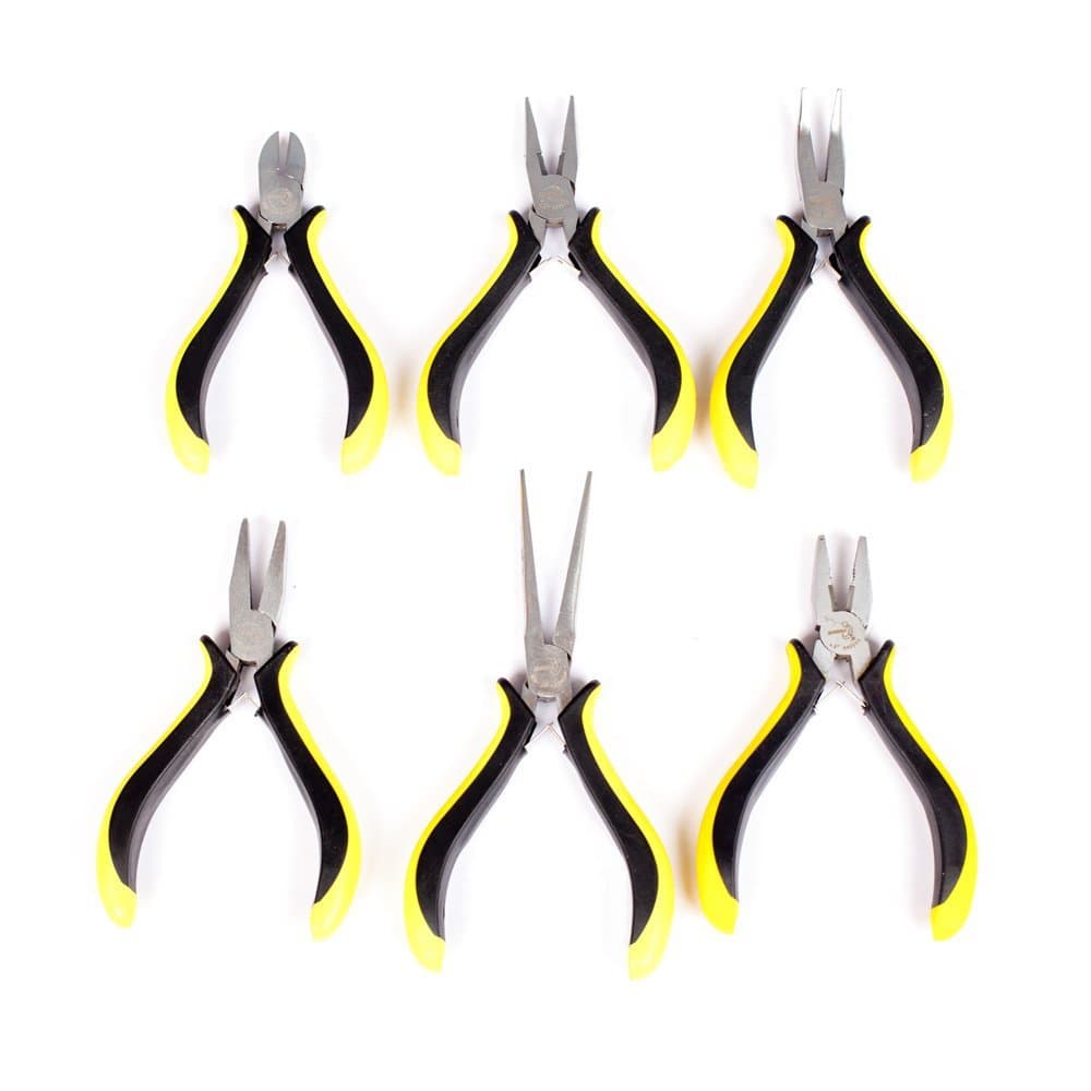 Living House Mini Precious Plier Set with Spring-Action Control and Easy-hold Soft-Grip,6 Piece Set (1 Set)