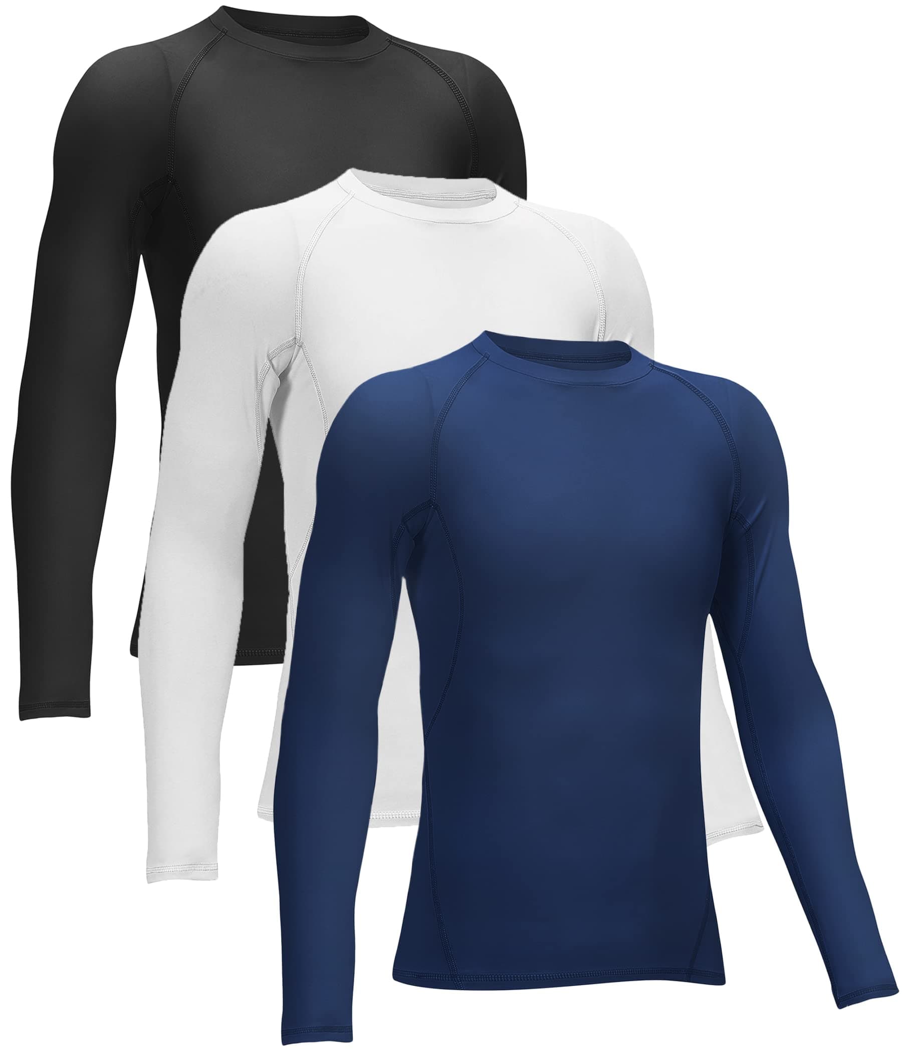 TELALEO 4, 3, 2 Pack Boys' Girls' Compression Shirts Youth Long Sleeve Undershirt Sports Moisture Wicking Baselayer