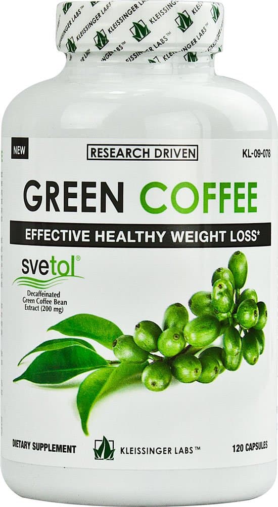 Kleissinger Labs Svetol Decaffeinated Green Coffee Bean Extract - 200 mg - 120 Capsules