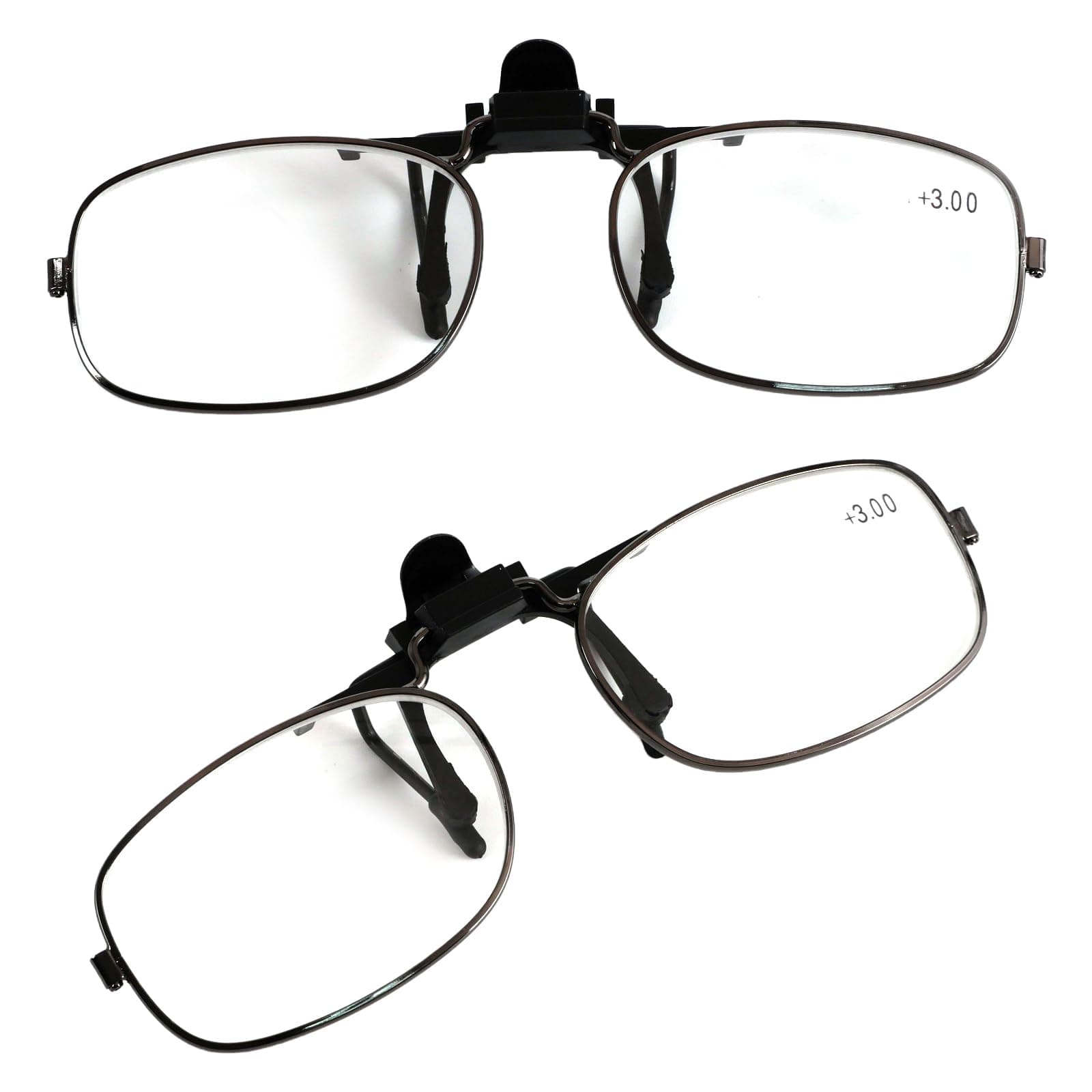 VANANA Clip On Rimmed Reading Glasses, Flip Up Magnifying Glasses, Metal full-Frame Magnifiers Lenses Readers Unisex