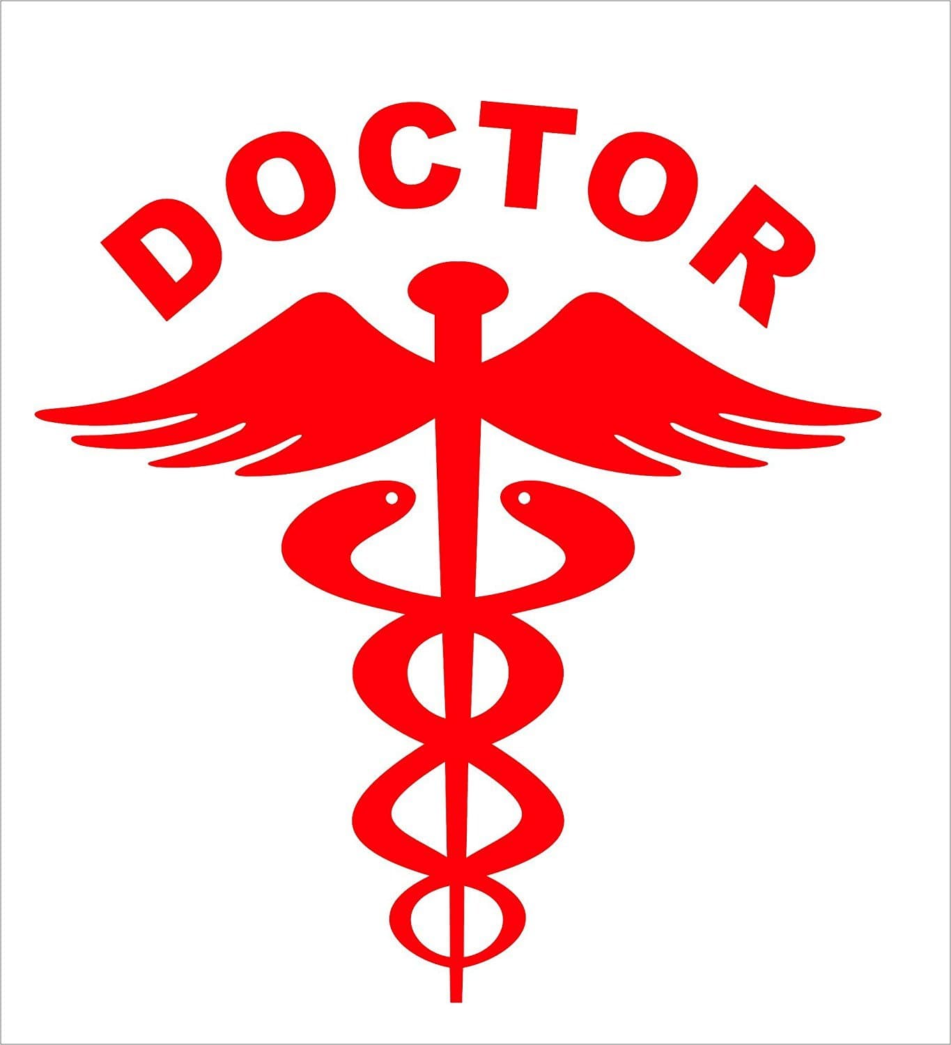 PVC Doctor Car Sticker, 0.03 x 3.14 x 3.54 Inches, Red