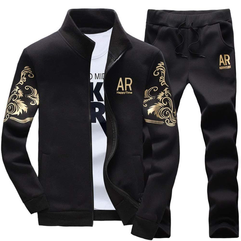 AOTORRMen's Tracksuit Athletic Sports Casual Full Zip Warm Jogging Sweatsuit