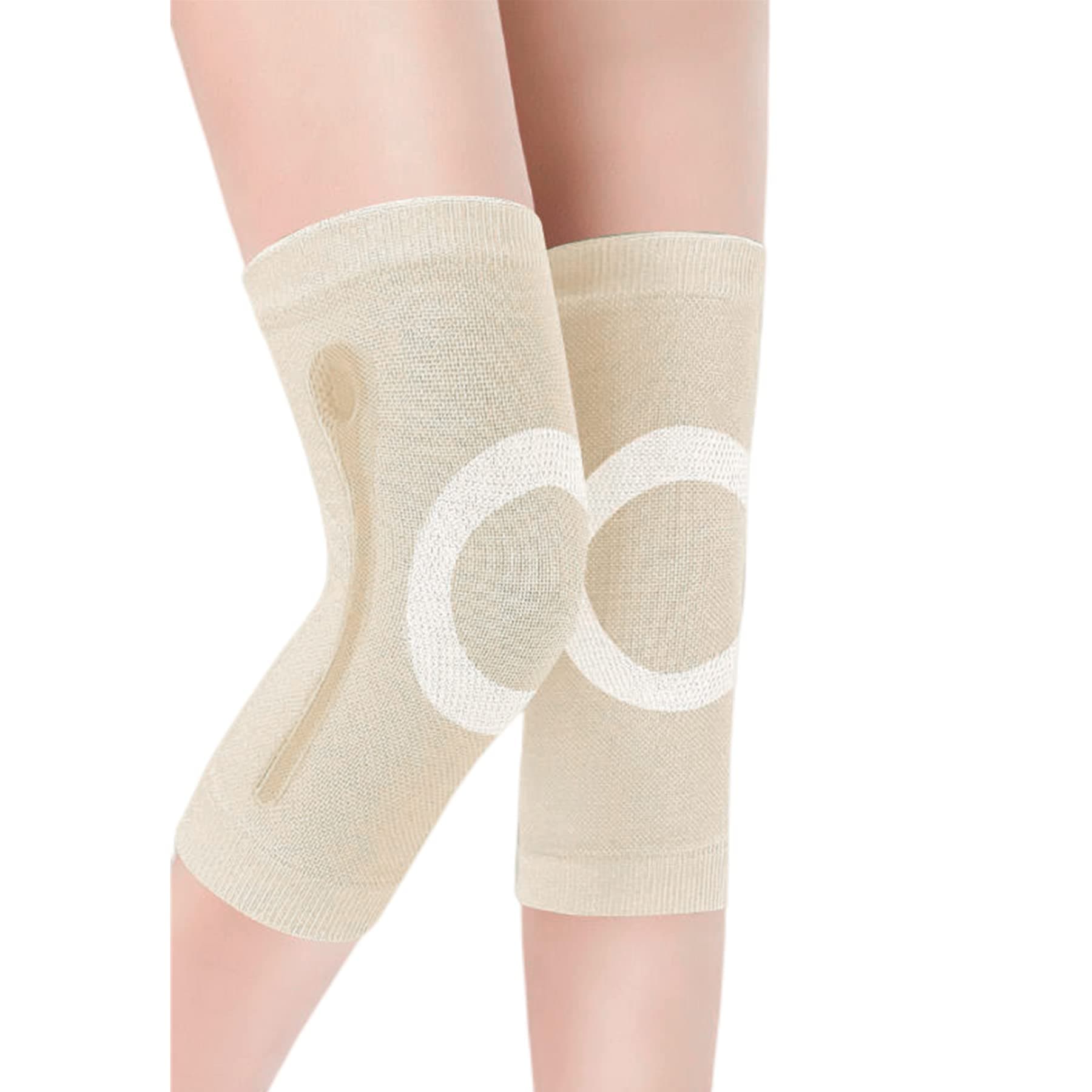 JUMISEE (One Pair Cotton Knee Sleeves for Knee Support, Circulation Improvement & Pain Relief Compression Knee Brace