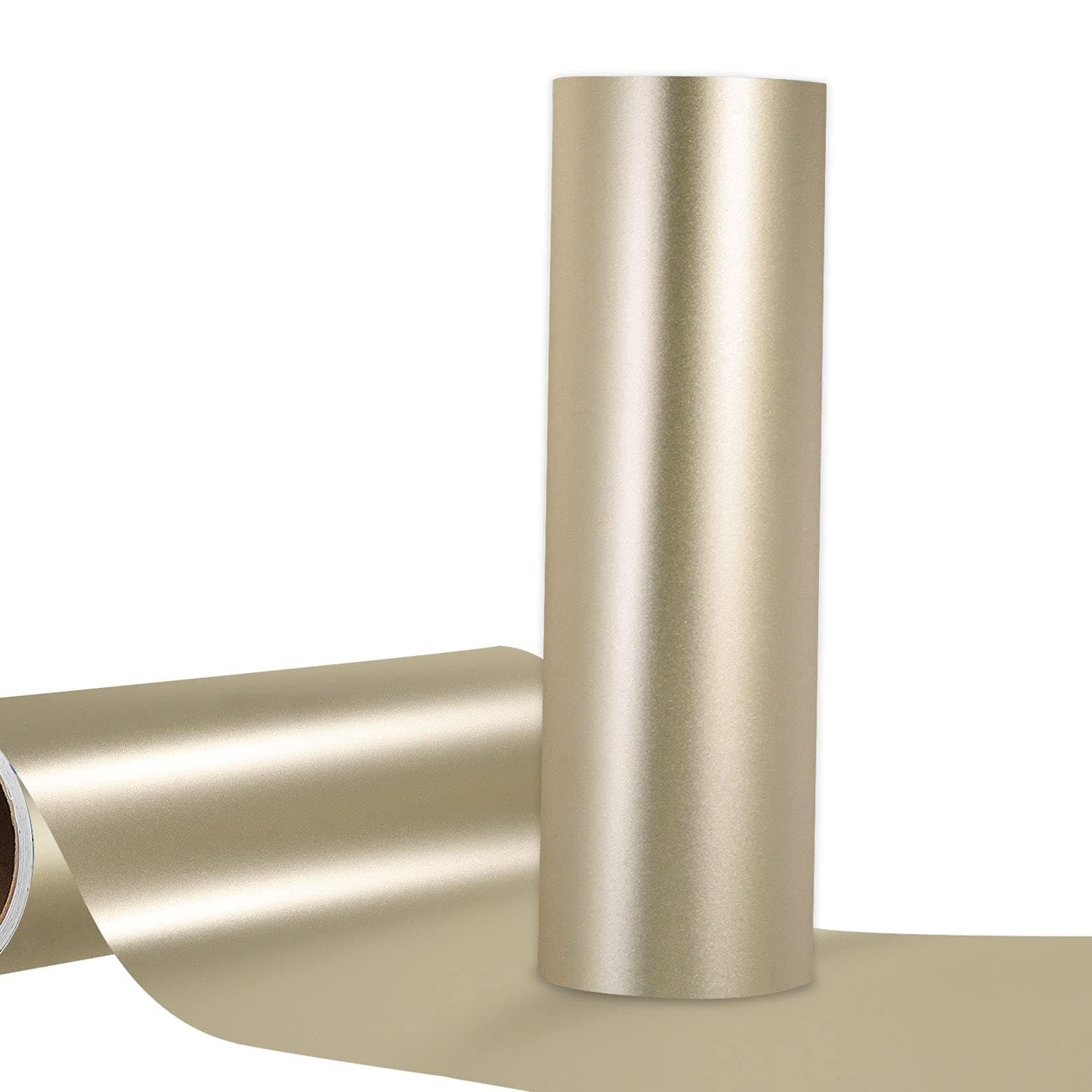 WRAPXPERT Matte Metallic Champagne Gold Adhesive Vinyl Roll 12"x10ft Permanent Craft Vinyl for Signs Letters