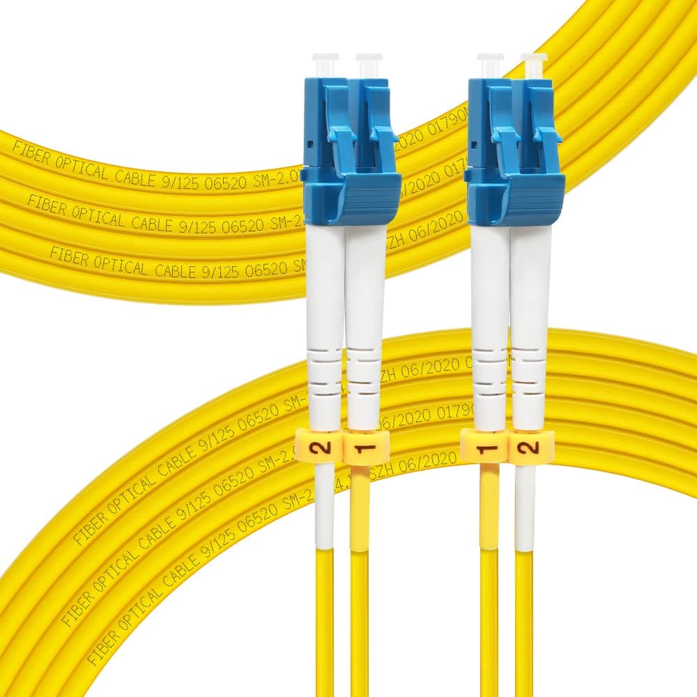 FLYPROFiber- 20M OS2 LC to LC Fiber Patch Cable, Length Options: 0.2m-200m, 1G/10GB Single Mode Duplex 9/125um SMF Fiber Optic Cable Cord LSZH 20Meter(66ft)