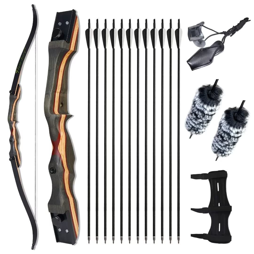 TOPARCHERY 62" Recurve Bow,Bow and Arrow Adult Archery Bow Set for Beginner or Adults