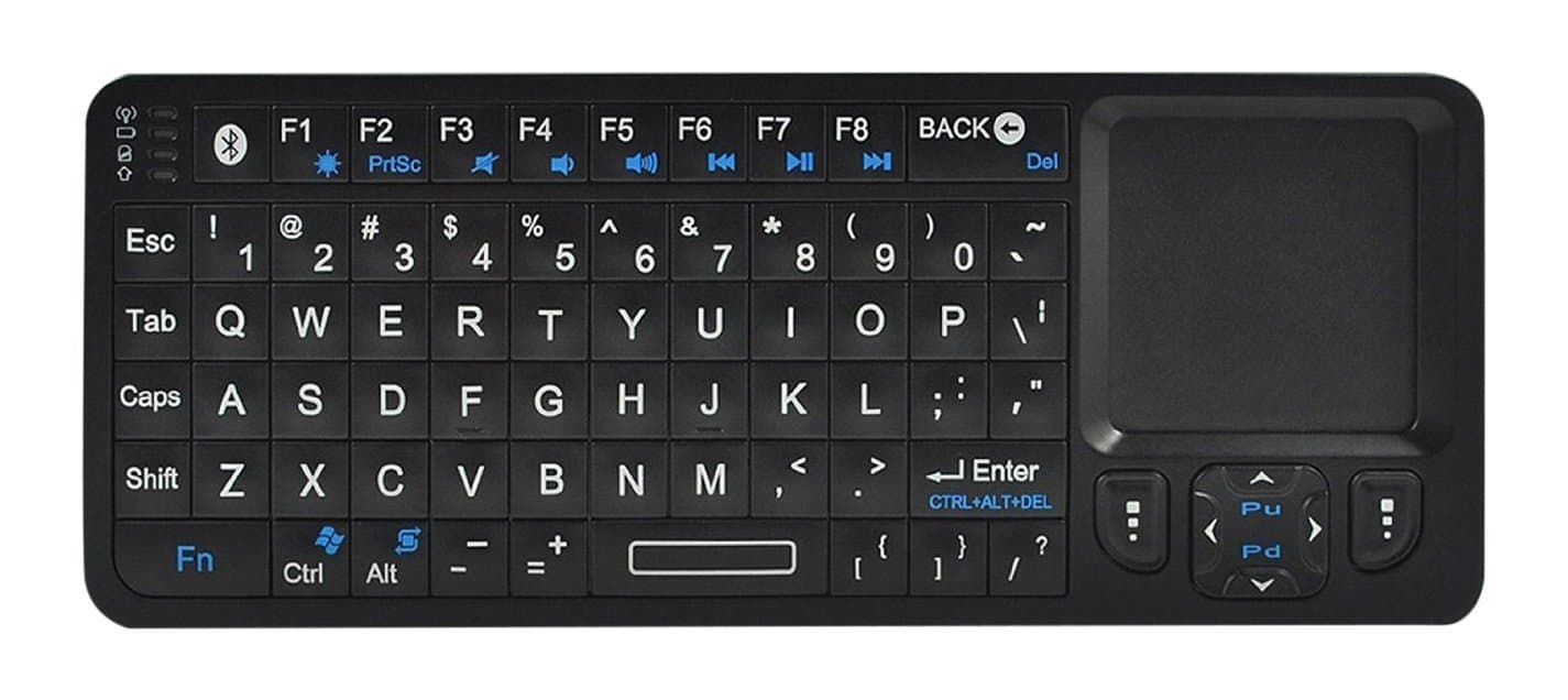 Rii 3 in 1 Mini i6 Bluetooth Keyboard + Touchpad + Remote Control (Black)
