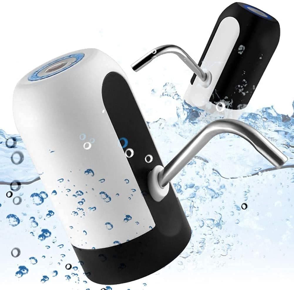 keSHOP Automatic Silicone Wireless Water Can Dispenser Pump with Rechargeable Battery USB for 20L Bottle Compatible for 5L Can (Black)