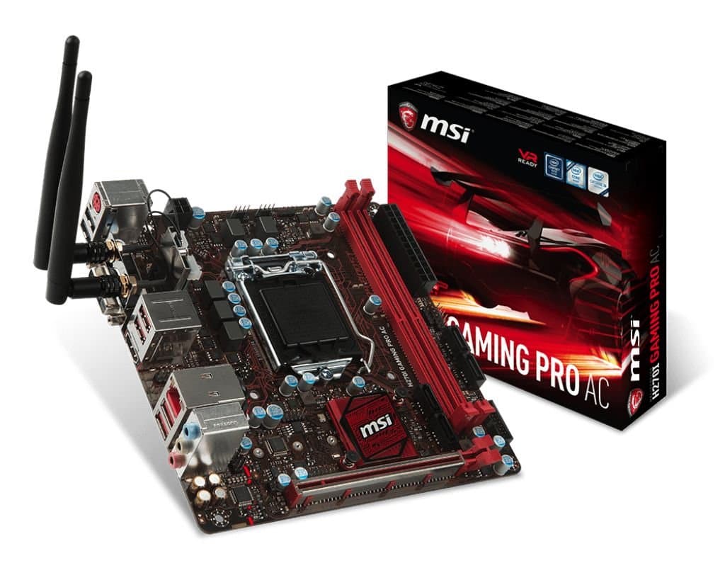 MSI H270I GAMING PRO AC Intel H270 Chipset DDR4 M.2 GB LAN USB 3.1 Mini ITX Motherboard - Grey