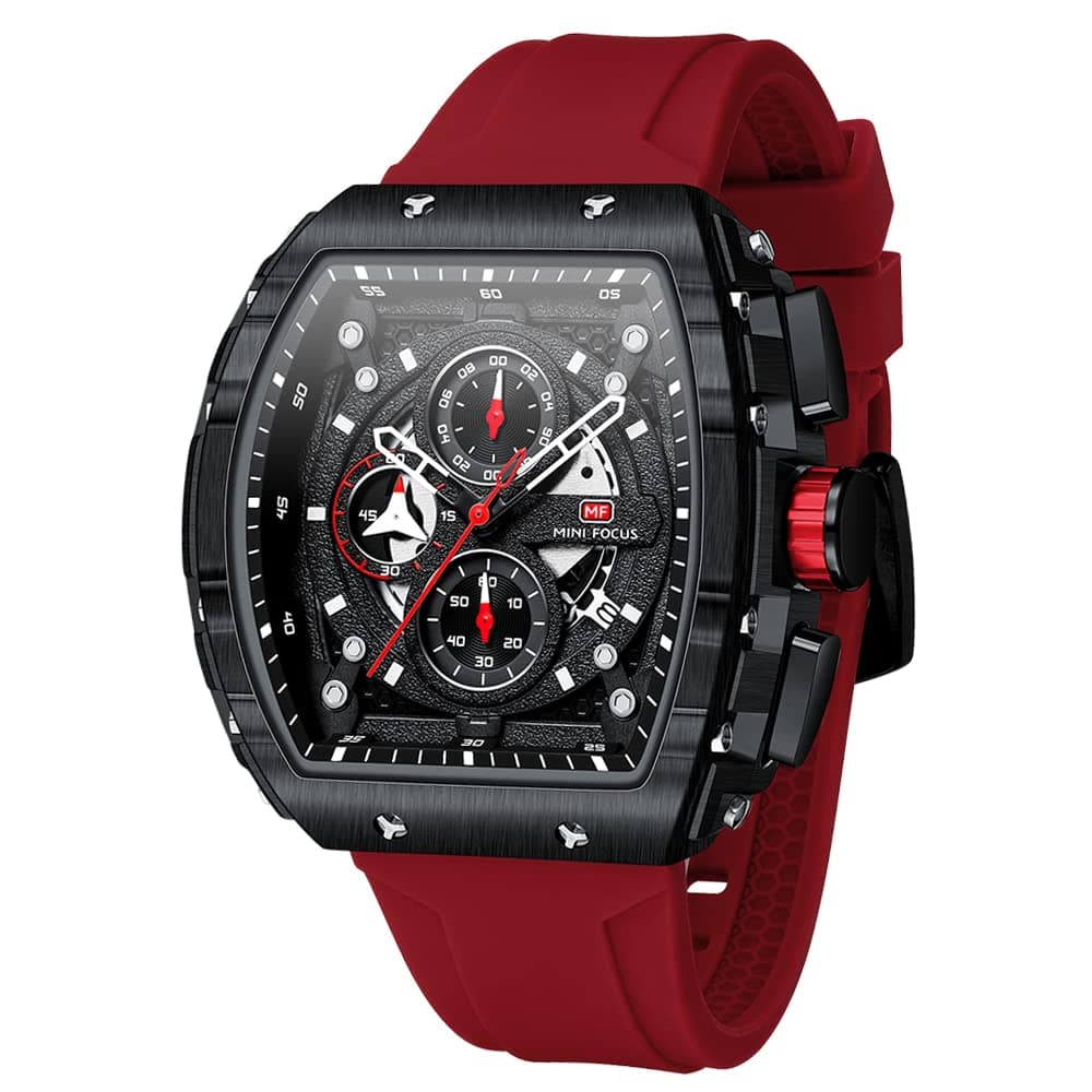 Watch for Men Wristwatch Fashion Hollow Big Dial Luminous Waterproof Sport Analog Quartz Business Chronograph Mens Watches Blue Silicon Strap Dress Watch