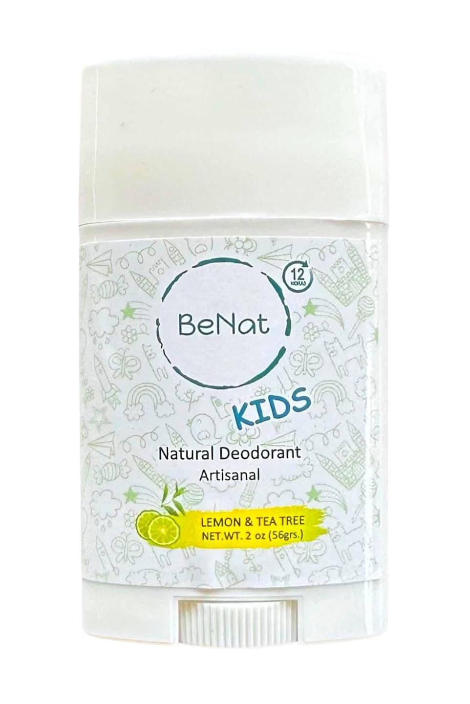 BeNat All Natural Deodorant For Kids and Teens 100% Natural Aluminum-Free Carcinogen Free Kids Deodorant For Boys and Girls Clinically Proven To Be Safe For Children and Teenagers