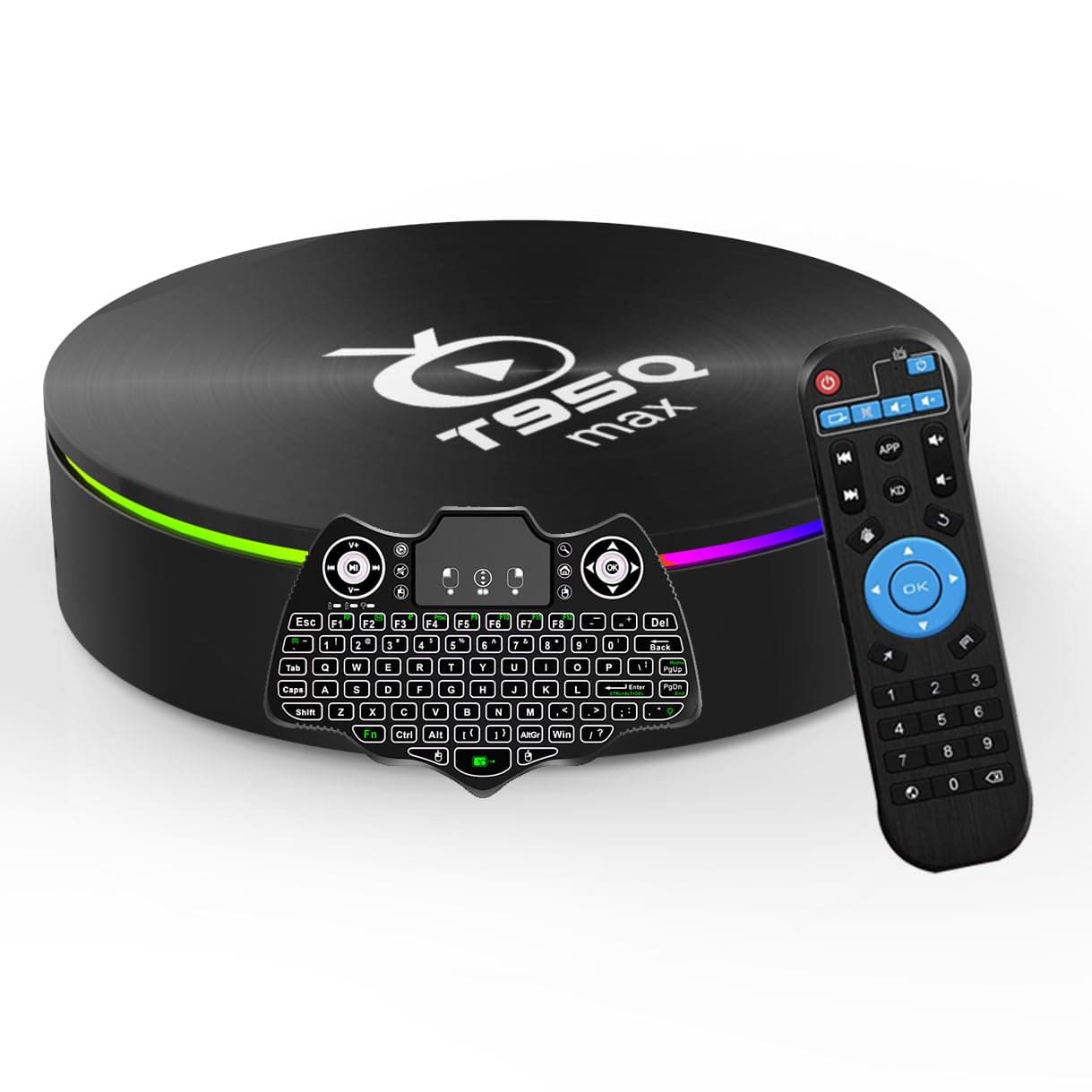 Keyboard Amlogic Android 11.0 4GB RAM 32GB ROM T95Q Max Quad-Core Amlogic S905X4 64bit Support 2.4/5G WiFi/H.265 BT 4.1 100M LAN