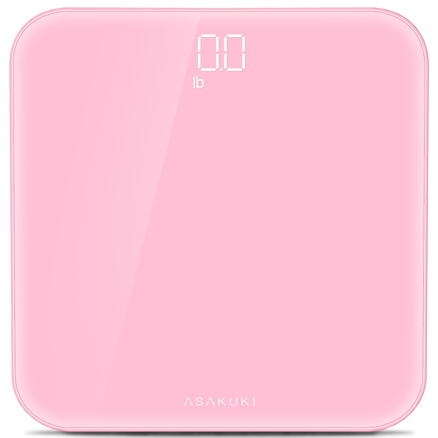 Accuracy Digital Body Weight Bathroom Scale By ASAKUKI, Ultra-Thin With Anti-Slip Pads, Seamless, Tempered Glass, Highly Precision Readings and LED Display for Home, Gyms, and Weight Watchers