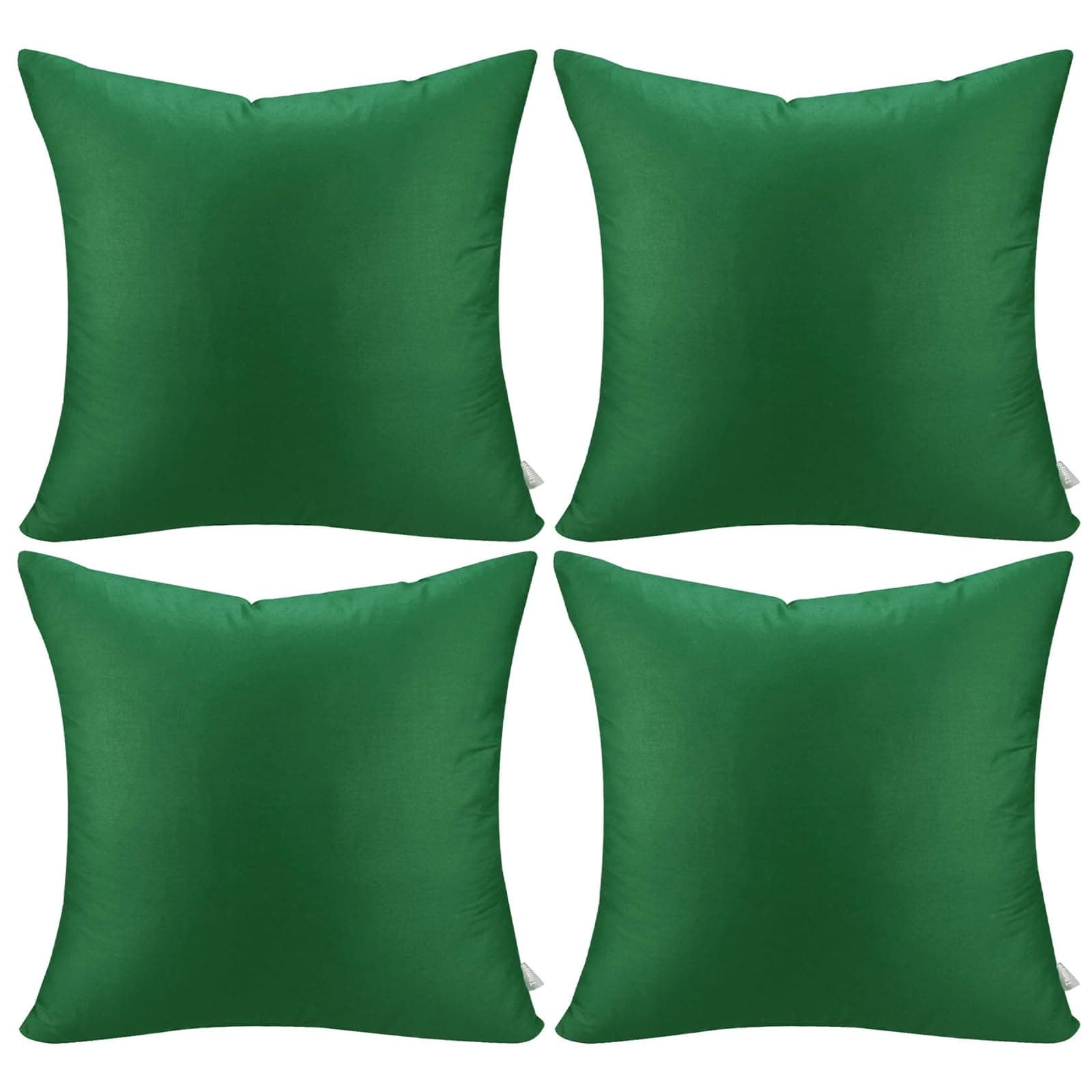 Thmyo 4-Pack 100% Cotton Comfortable Solid Decorative Throw Pillow Case Square Cushion Cover Pillowcases St Patricks Day DIY Throw Pillow Covers for Sofa(18x18 inch/ 45x45cm,Christmas Green)