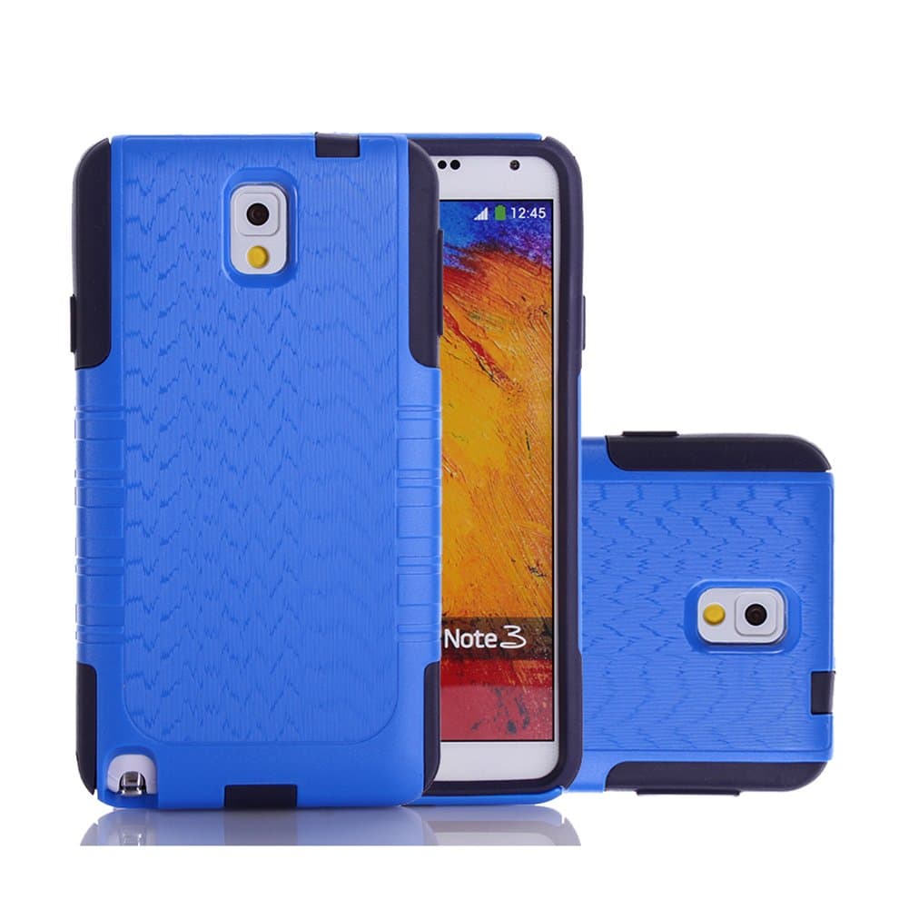 Galaxy Note 3 Case, Harsel 2 in1 Dual Layer Hybrid Armor Heavy Duty Durable Soft Silicone + Hard Plastic Commuter Series Protective Shell Case Cover Bumper for Samsung Galaxy Note 3 (Blue Navy)