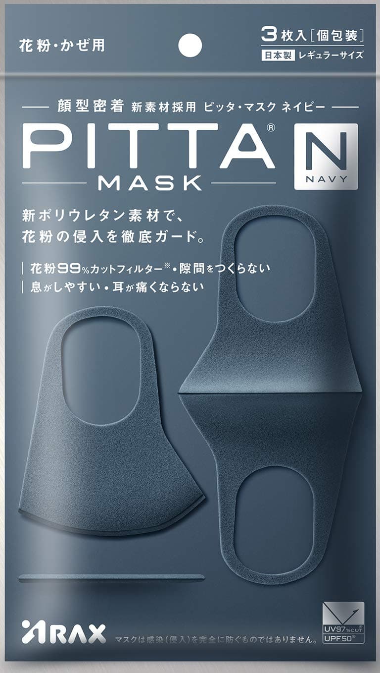 Facial Masks 3pcs from Japan, Navy
