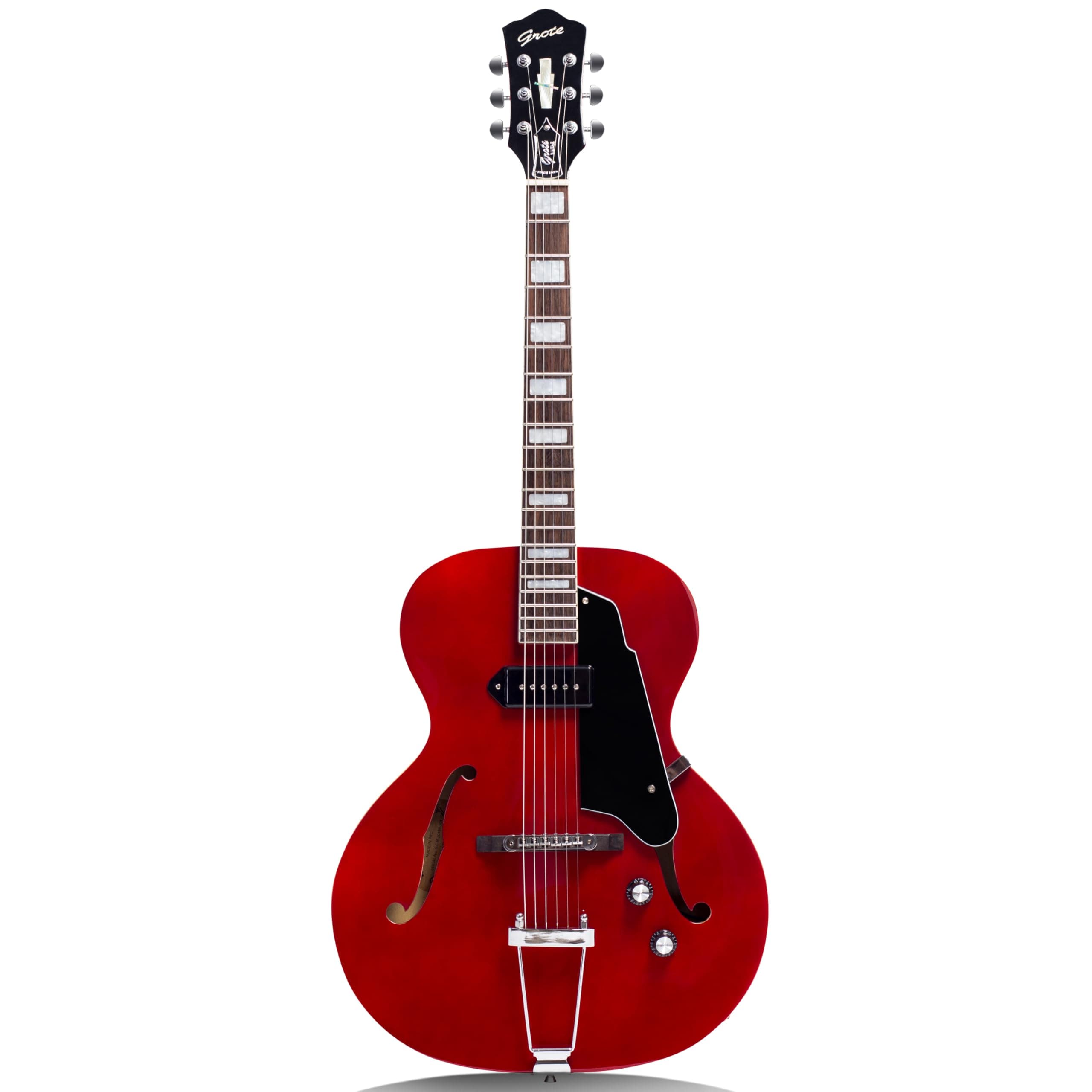 Jazz Electric Guitar Hollow Body Chrome Hardware P90 pickup (RED)
