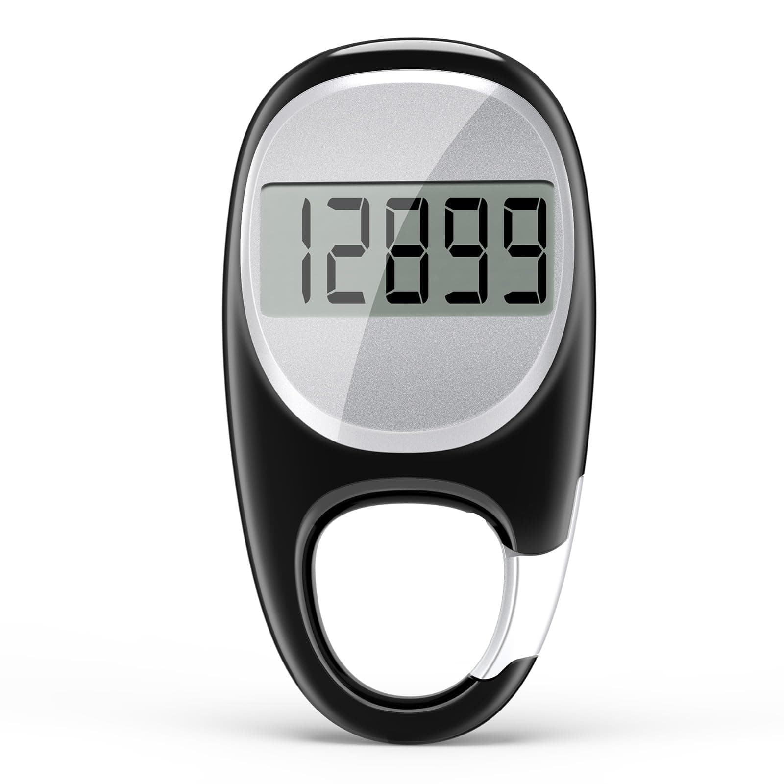 Simple Pedometer for Walking, Accurate Step Tracker with Carabiner, 3D Step Counter for Men Seniors