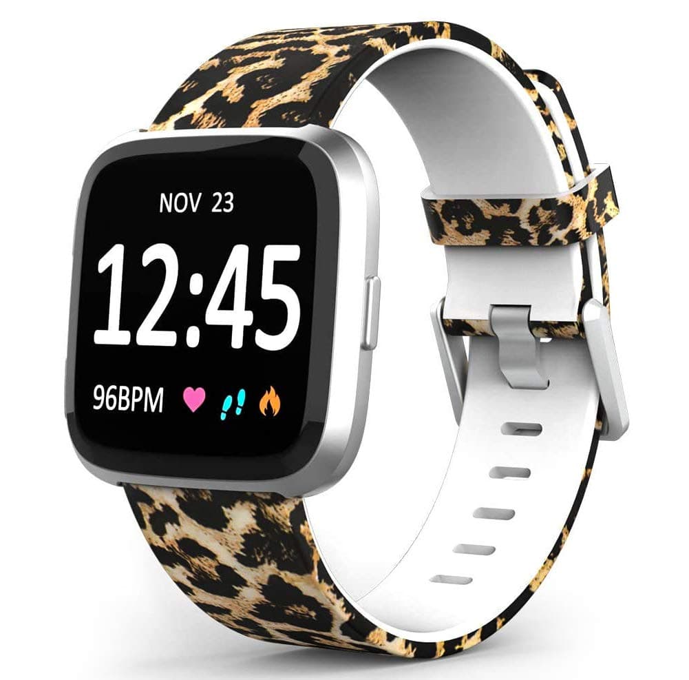 TreasureMax Bands Compatible with Fitbit Versa/Fitbit Versa 2/Fitbit Versa Lite for Women Men,Silicone Fadeless Pattern Printed Replacement Floral Bands for Fitbit Versa Smart Watch