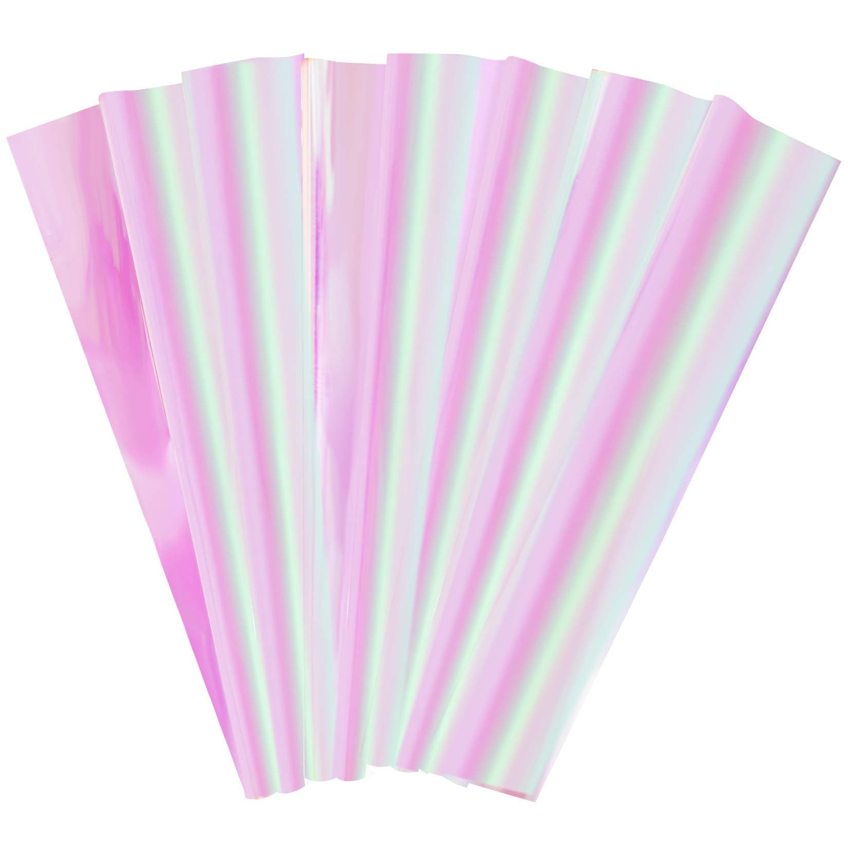 20pcs Cellophane Wrap Paper Clear Rainbow Color for Birthday Holiday Christmas Gift Candy Package Flower Wrapping 20.5" x23.6"